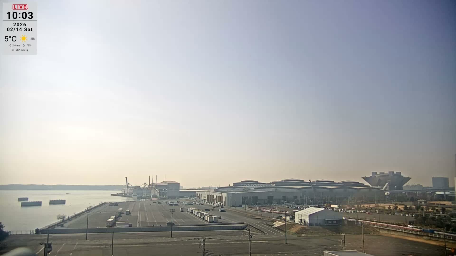 Tokyo, Ariake, Tokyo Big Sight ( Tokyo International Exhibition Center ) ( 東京・有明・東京ビッグサイト（東京国際展示場） ) Live Cam - 3 Chome, Ariake, Kōtō - ku, Tokyo, Kantō, Honshu, Japan