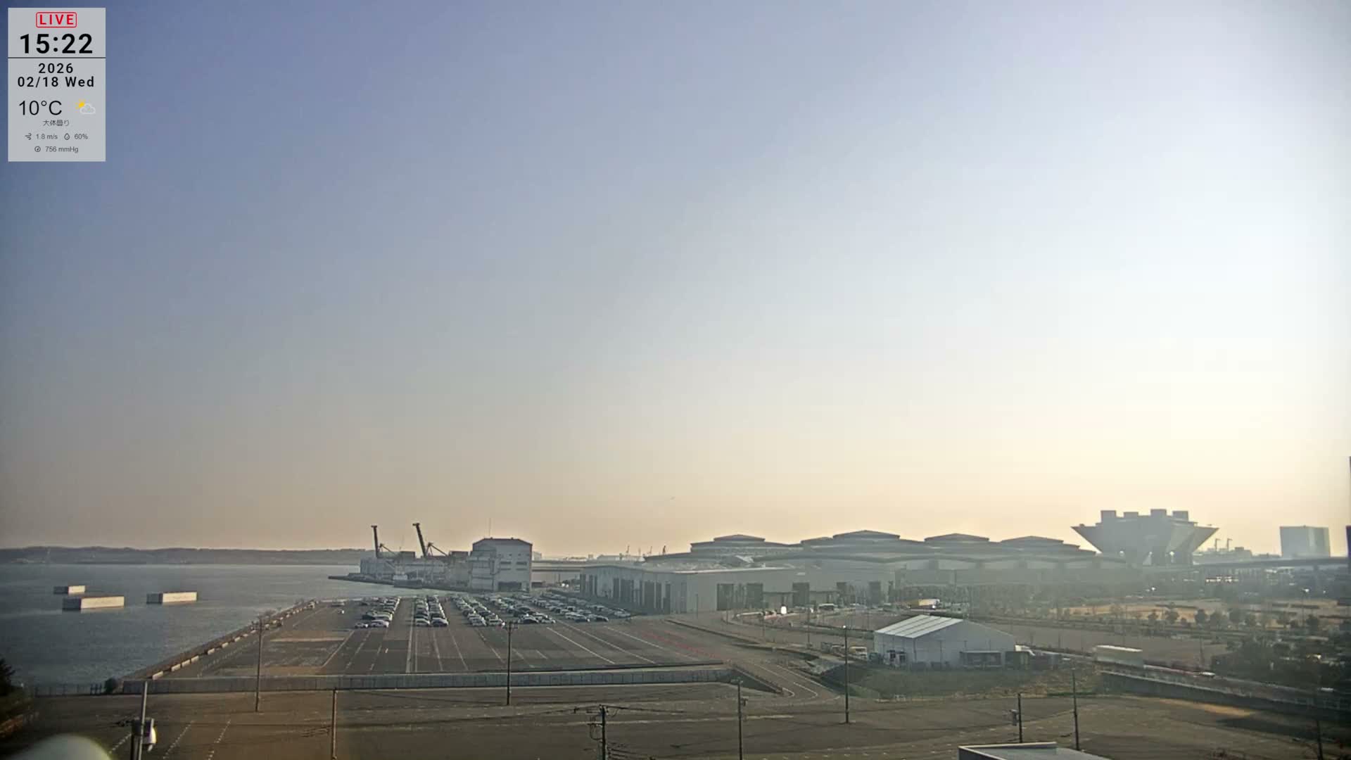 Tokyo, Ariake, Tokyo Big Sight ( Tokyo International Exhibition Center ) ( 東京・有明・東京ビッグサイト（東京国際展示場） ) Live Cam - 3 Chome, Ariake, Kōtō - ku, Tokyo, Kantō, Honshu, Japan