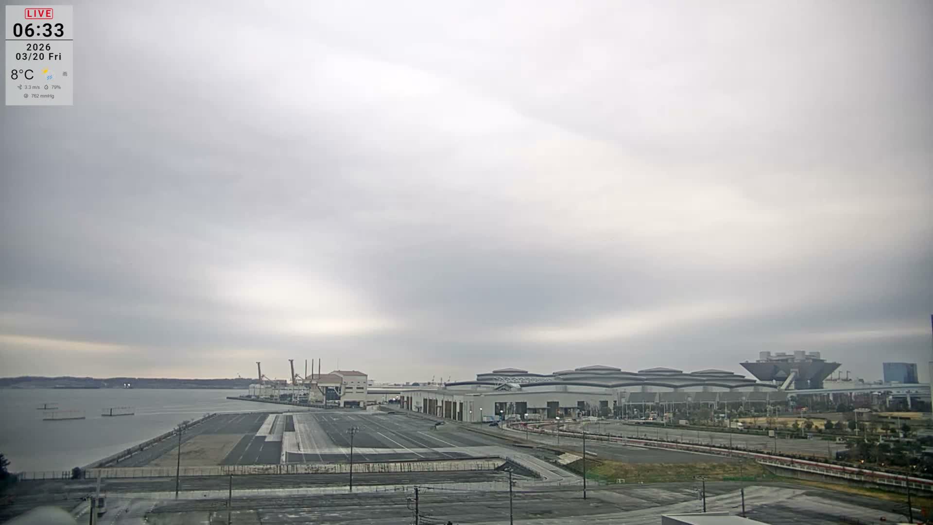 Tokyo, Ariake, Tokyo Big Sight ( Tokyo International Exhibition Center ) ( 東京・有明・東京ビッグサイト（東京国際展示場） ) Live Cam - 3 Chome, Ariake, Kōtō - ku, Tokyo, Kantō, Honshu, Japan
