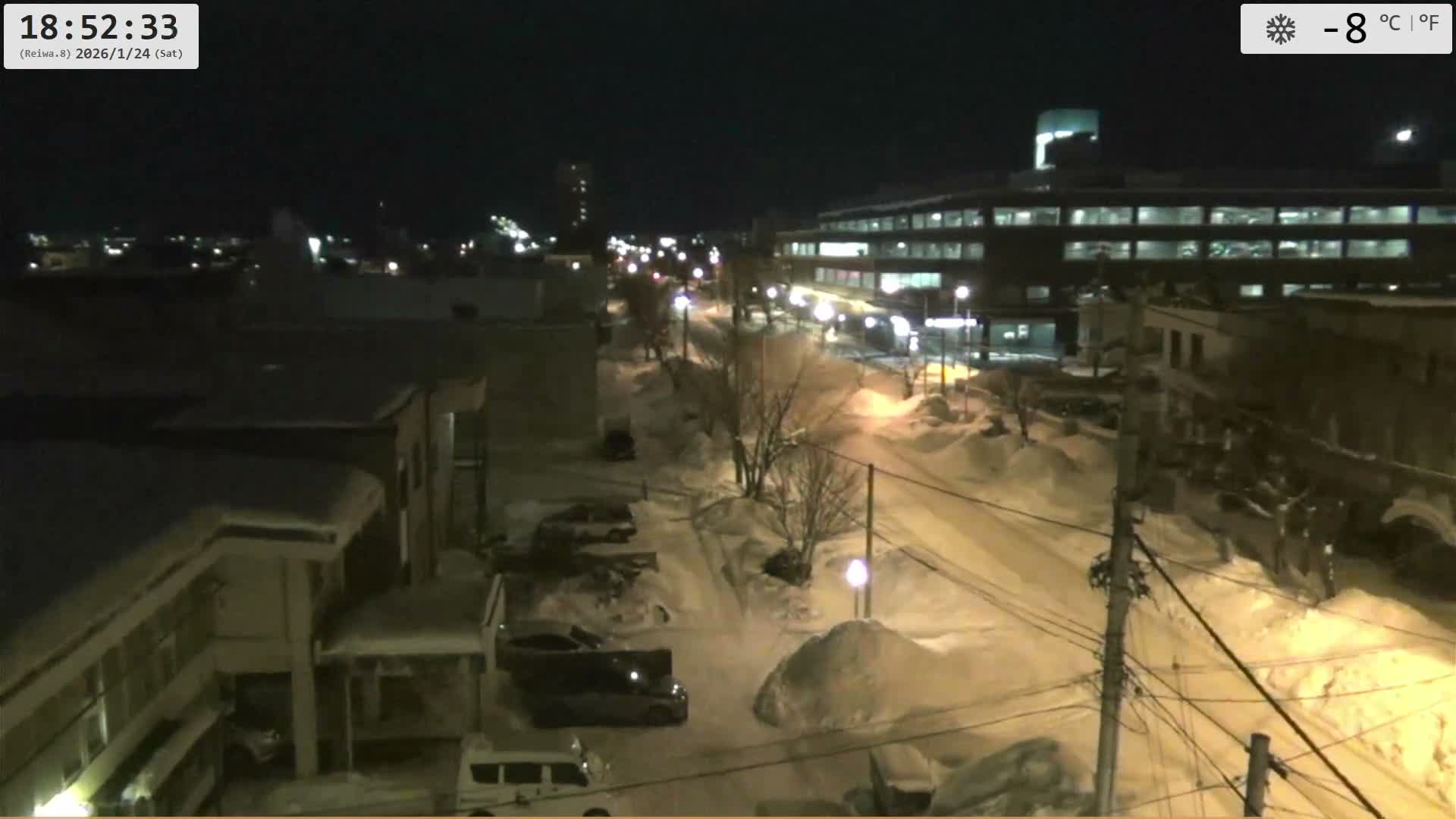 Hokkaido, Asahikawa City  ( 北海道、旭川市のスカイライン ) Live Cam - 13 Chome, 7 Jōdōri, Asahikawa, Kamikawa, Hokkaido, Japan
