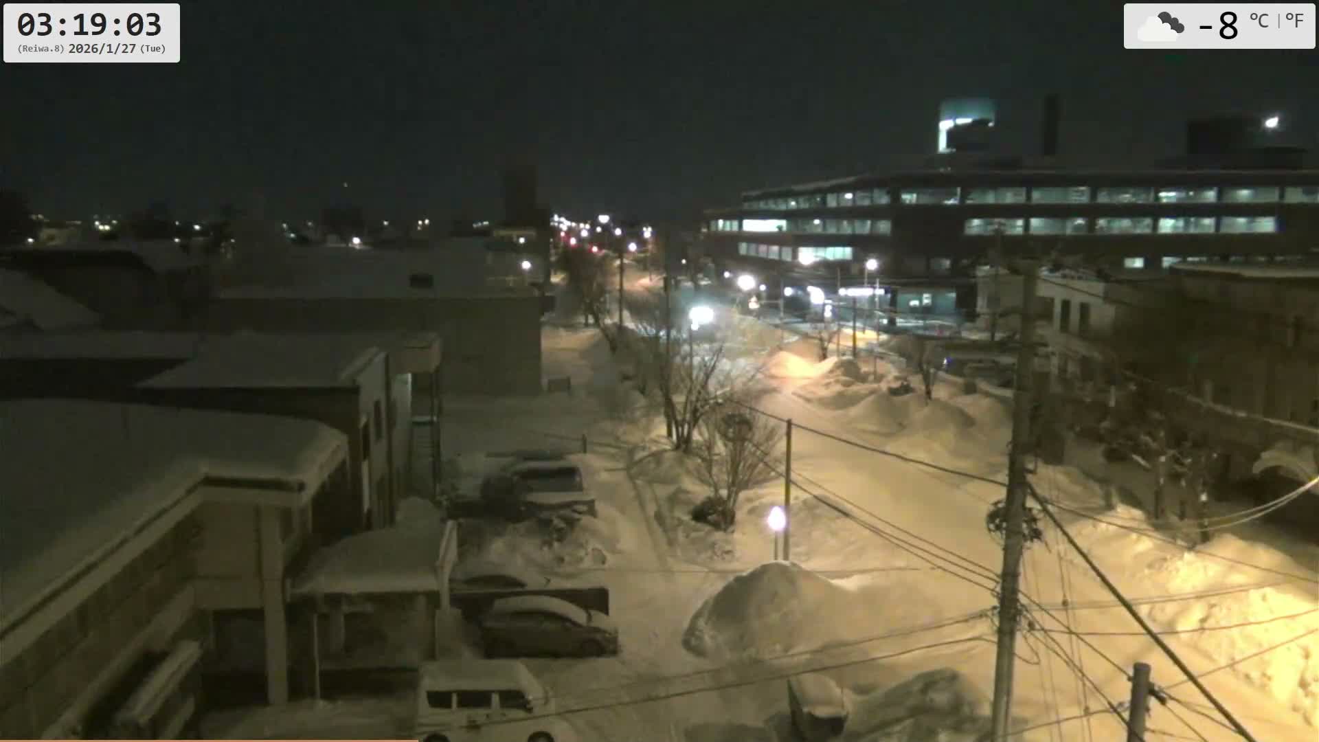Hokkaido, Asahikawa City  ( 北海道、旭川市のスカイライン ) Live Cam - 13 Chome, 7 Jōdōri, Asahikawa, Kamikawa, Hokkaido, Japan