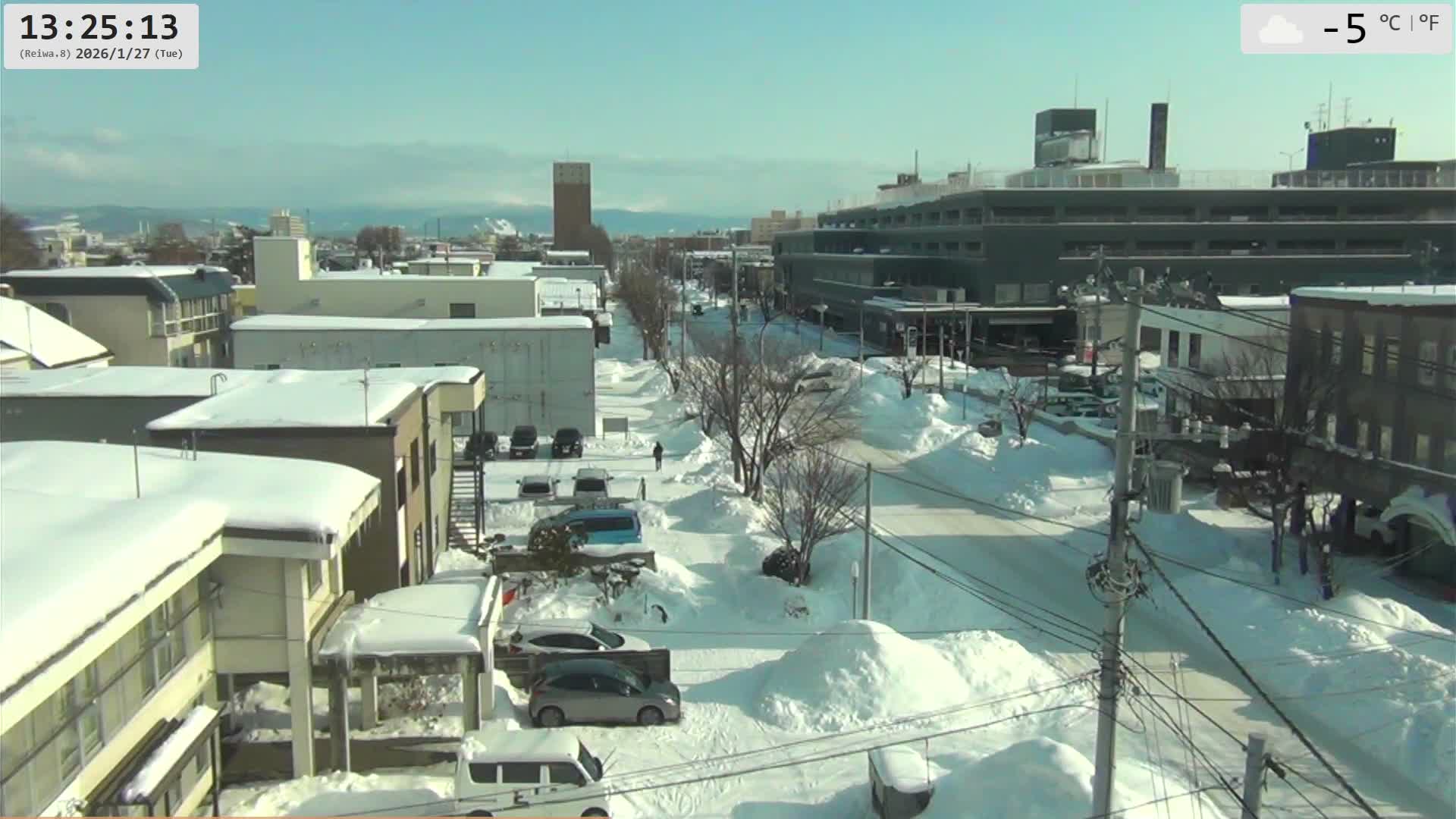 Hokkaido, Asahikawa City  ( 北海道、旭川市のスカイライン ) Live Cam - 13 Chome, 7 Jōdōri, Asahikawa, Kamikawa, Hokkaido, Japan