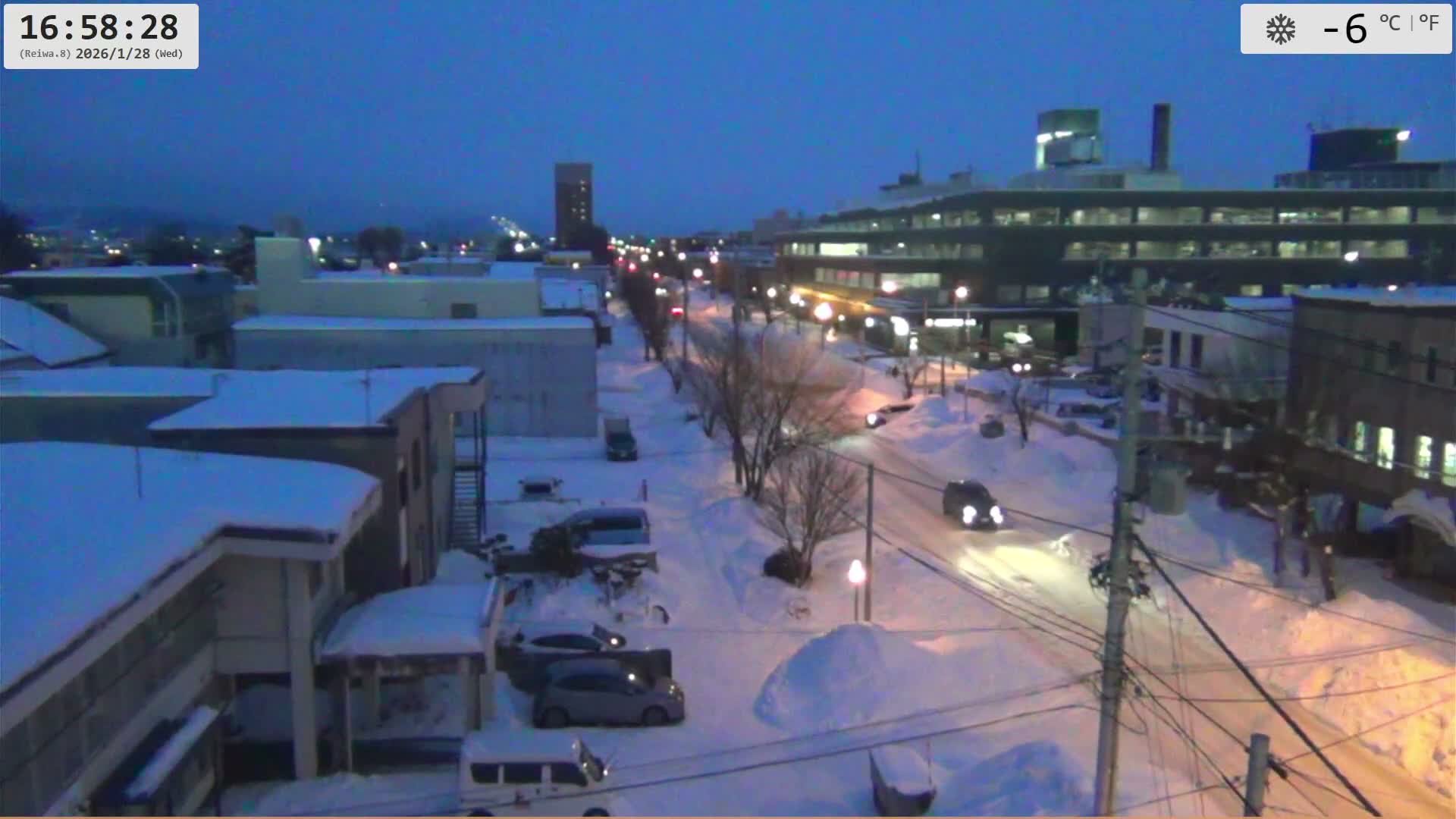 Hokkaido, Asahikawa City  ( 北海道、旭川市のスカイライン ) Live Cam - 13 Chome, 7 Jōdōri, Asahikawa, Kamikawa, Hokkaido, Japan