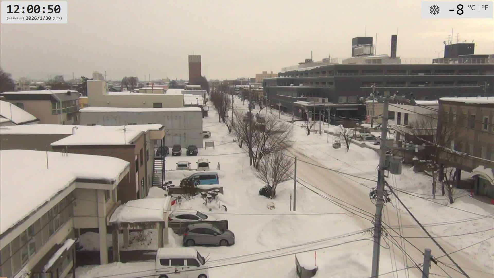 Hokkaido, Asahikawa City  ( 北海道、旭川市のスカイライン ) Live Cam - 13 Chome, 7 Jōdōri, Asahikawa, Kamikawa, Hokkaido, Japan