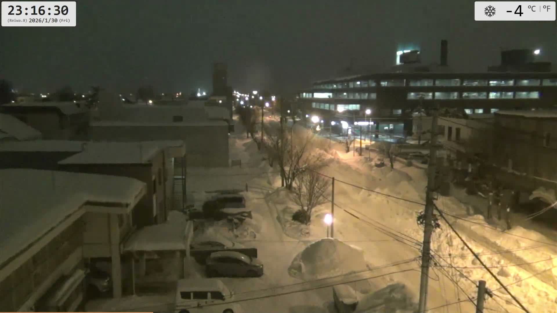 Hokkaido, Asahikawa City  ( 北海道、旭川市のスカイライン ) Live Cam - 13 Chome, 7 Jōdōri, Asahikawa, Kamikawa, Hokkaido, Japan