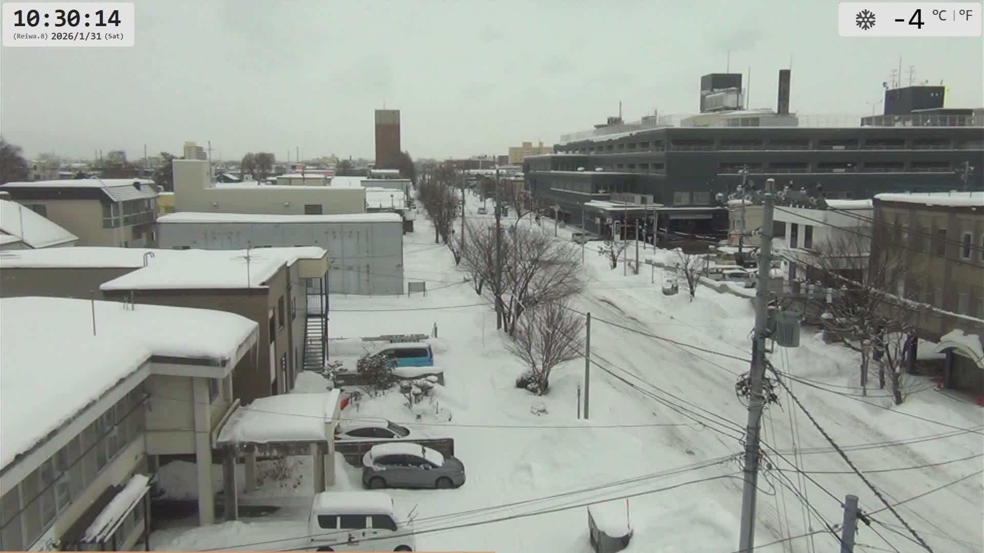 Hokkaido, Asahikawa City  ( 北海道、旭川市のスカイライン ) Live Cam - 13 Chome, 7 Jōdōri, Asahikawa, Kamikawa, Hokkaido, Japan