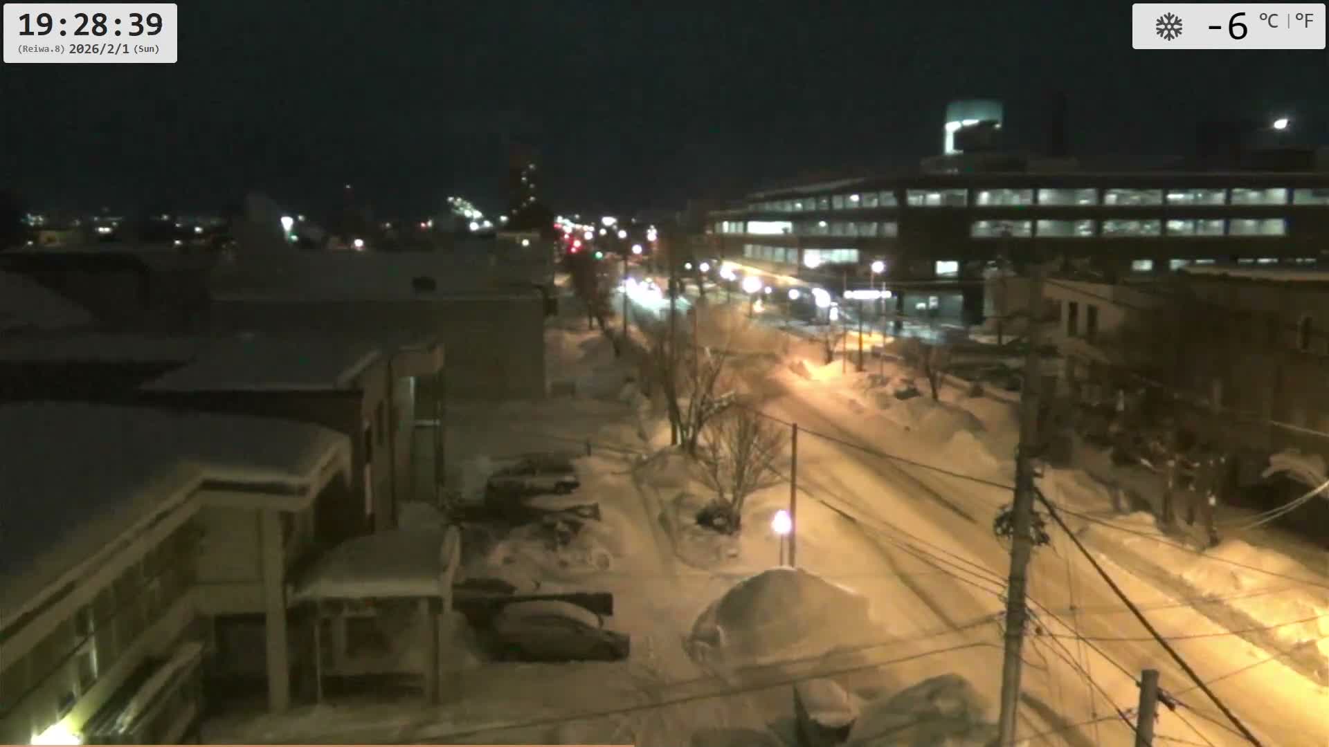 Hokkaido, Asahikawa City  ( 北海道、旭川市のスカイライン ) Live Cam - 13 Chome, 7 Jōdōri, Asahikawa, Kamikawa, Hokkaido, Japan