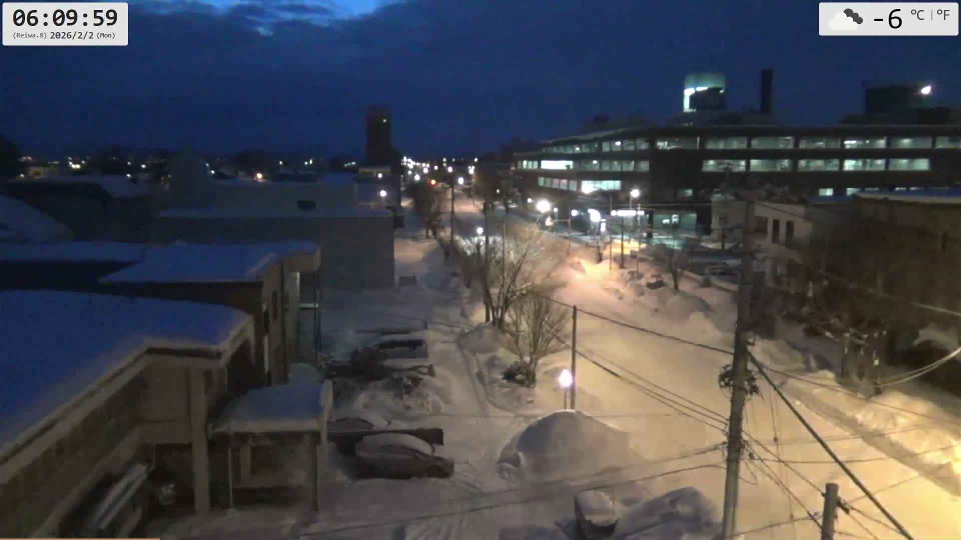Hokkaido, Asahikawa City  ( 北海道、旭川市のスカイライン ) Live Cam - 13 Chome, 7 Jōdōri, Asahikawa, Kamikawa, Hokkaido, Japan