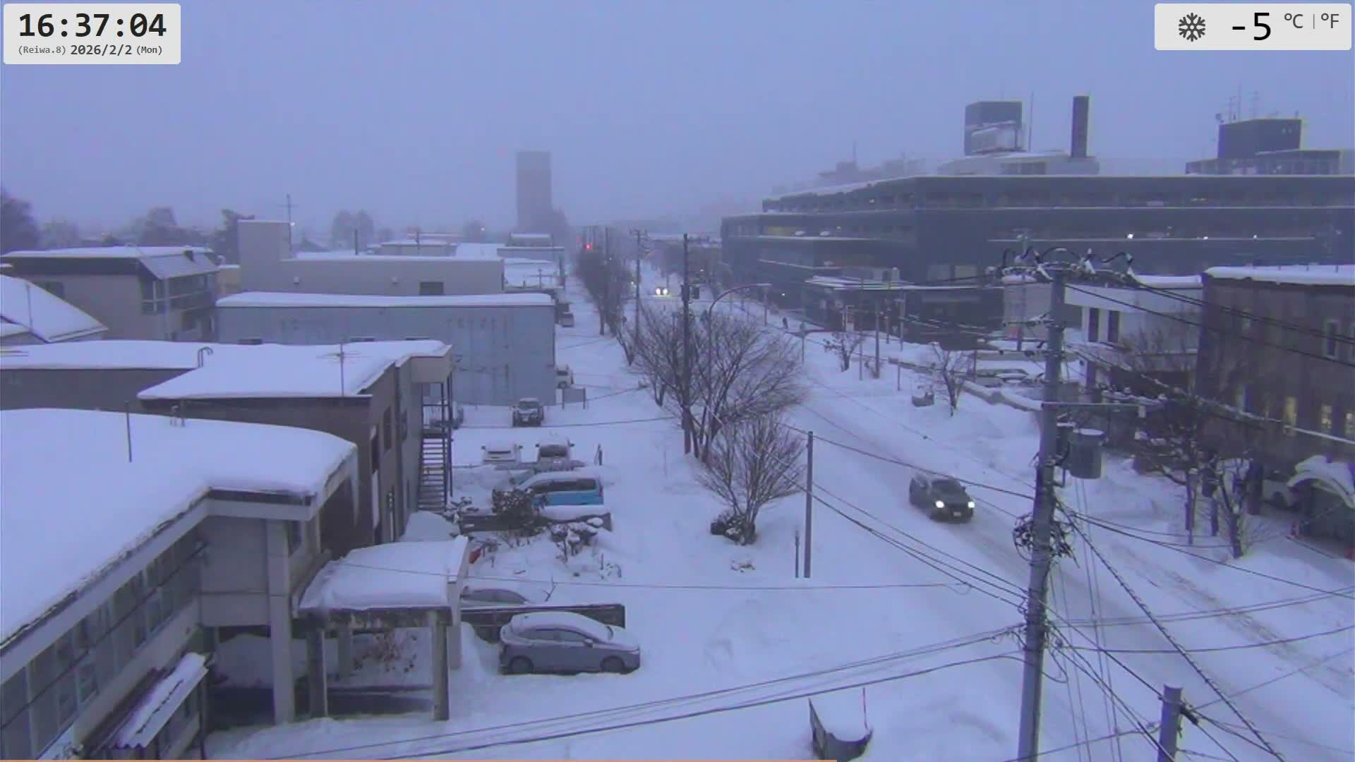 Hokkaido, Asahikawa City  ( 北海道、旭川市のスカイライン ) Live Cam - 13 Chome, 7 Jōdōri, Asahikawa, Kamikawa, Hokkaido, Japan