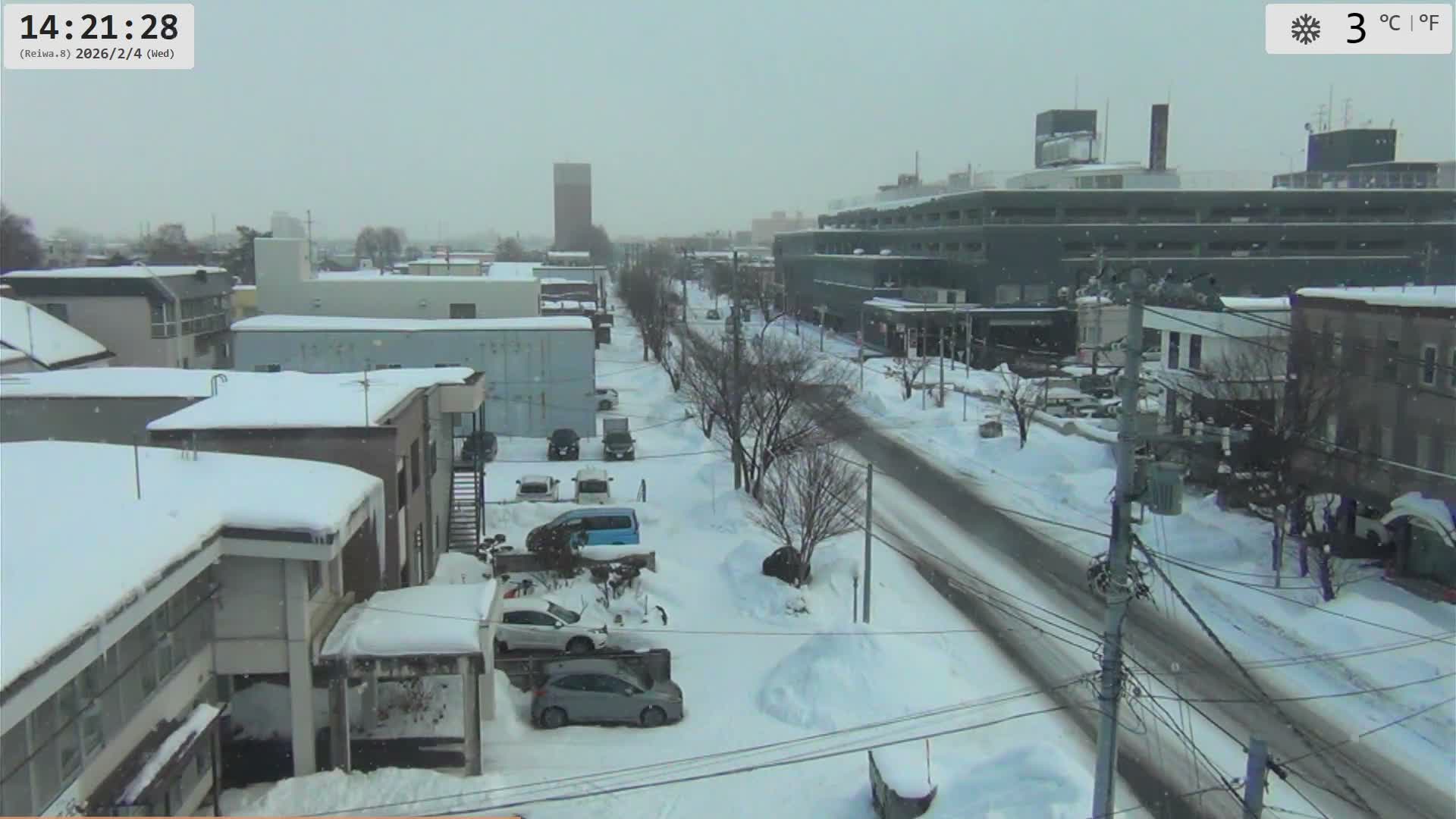 Hokkaido, Asahikawa City  ( 北海道、旭川市のスカイライン ) Live Cam - 13 Chome, 7 Jōdōri, Asahikawa, Kamikawa, Hokkaido, Japan