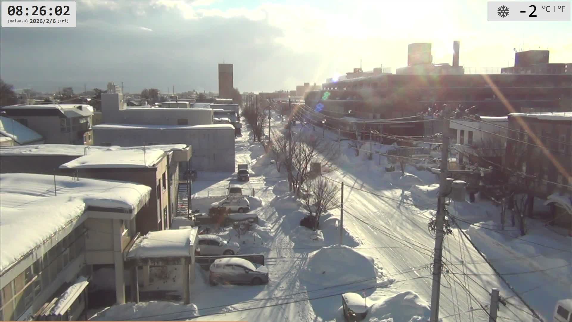 Hokkaido, Asahikawa City  ( 北海道、旭川市のスカイライン ) Live Cam - 13 Chome, 7 Jōdōri, Asahikawa, Kamikawa, Hokkaido, Japan