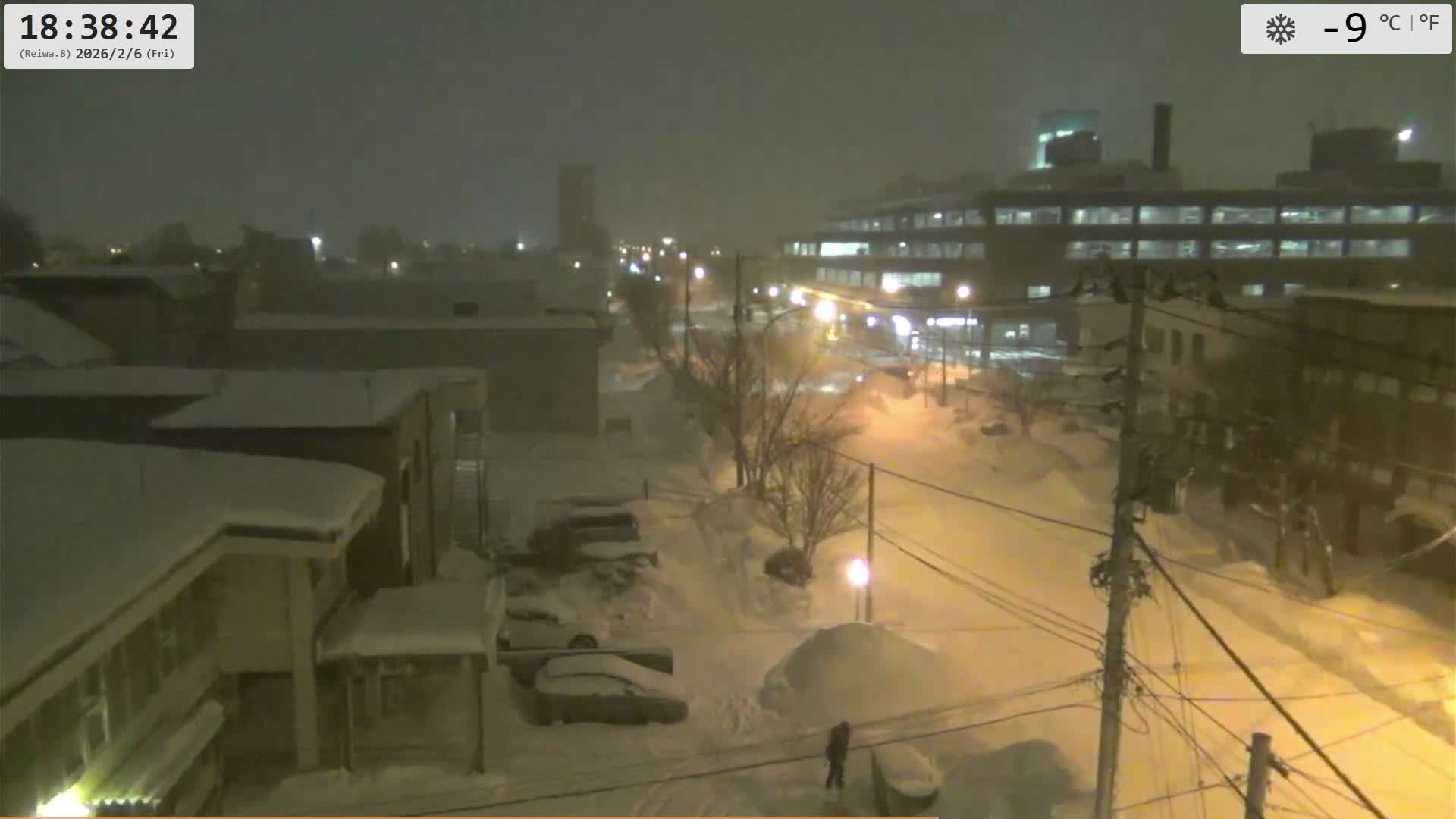 Hokkaido, Asahikawa City  ( 北海道、旭川市のスカイライン ) Live Cam - 13 Chome, 7 Jōdōri, Asahikawa, Kamikawa, Hokkaido, Japan
