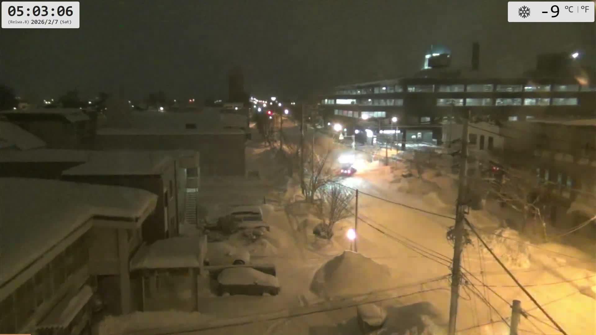 Hokkaido, Asahikawa City  ( 北海道、旭川市のスカイライン ) Live Cam - 13 Chome, 7 Jōdōri, Asahikawa, Kamikawa, Hokkaido, Japan