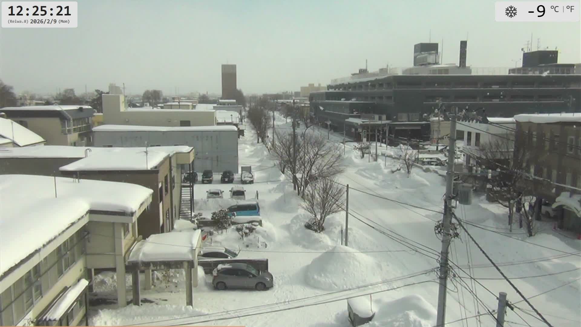Hokkaido, Asahikawa City  ( 北海道、旭川市のスカイライン ) Live Cam - 13 Chome, 7 Jōdōri, Asahikawa, Kamikawa, Hokkaido, Japan