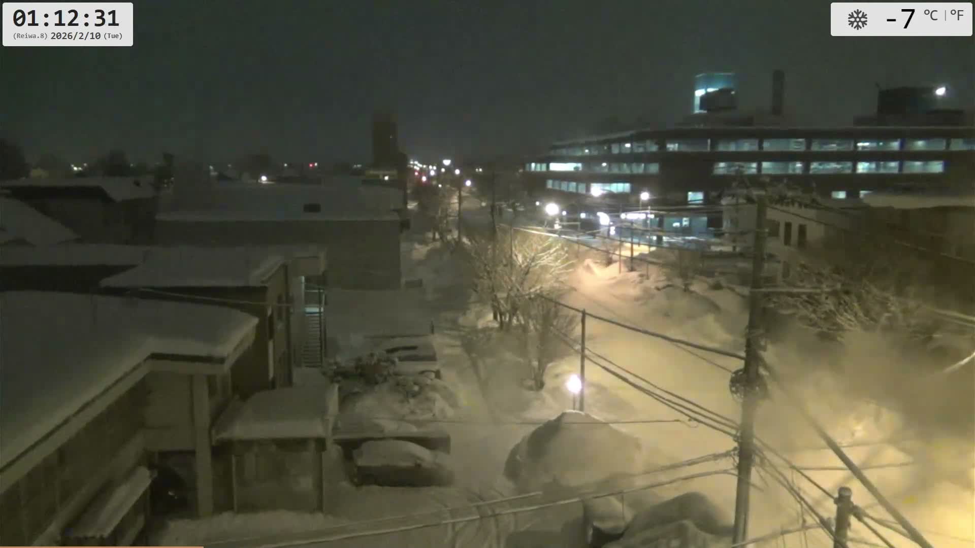Hokkaido, Asahikawa City  ( 北海道、旭川市のスカイライン ) Live Cam - 13 Chome, 7 Jōdōri, Asahikawa, Kamikawa, Hokkaido, Japan