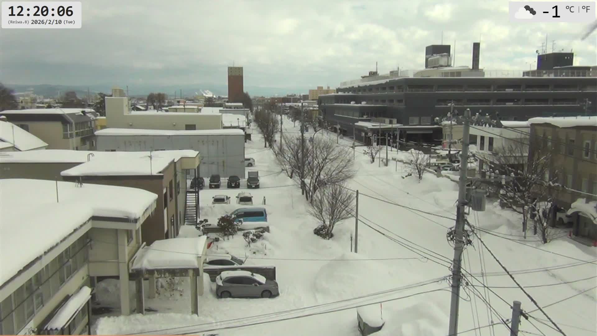 Hokkaido, Asahikawa City  ( 北海道、旭川市のスカイライン ) Live Cam - 13 Chome, 7 Jōdōri, Asahikawa, Kamikawa, Hokkaido, Japan
