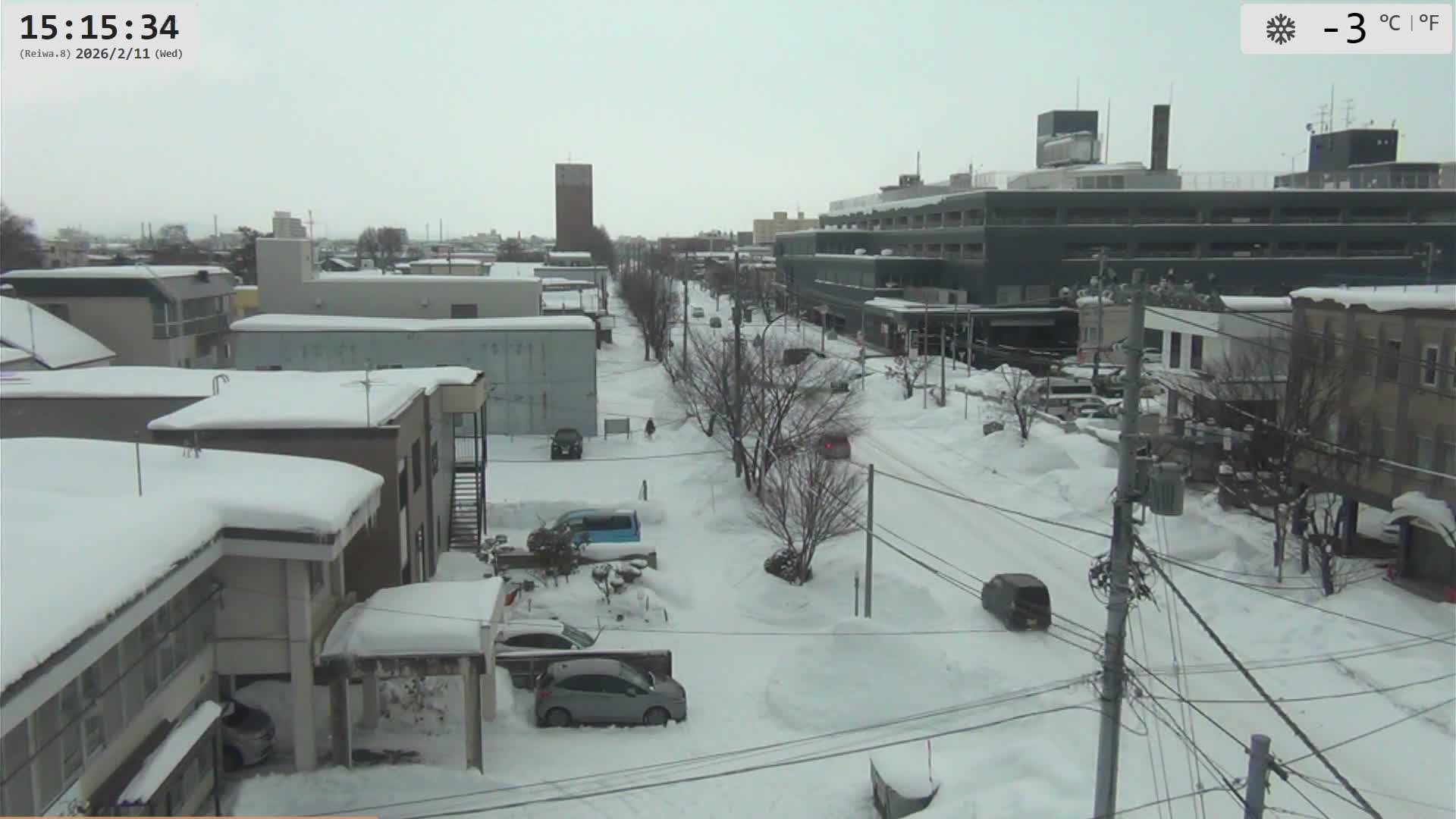 Hokkaido, Asahikawa City  ( 北海道、旭川市のスカイライン ) Live Cam - 13 Chome, 7 Jōdōri, Asahikawa, Kamikawa, Hokkaido, Japan