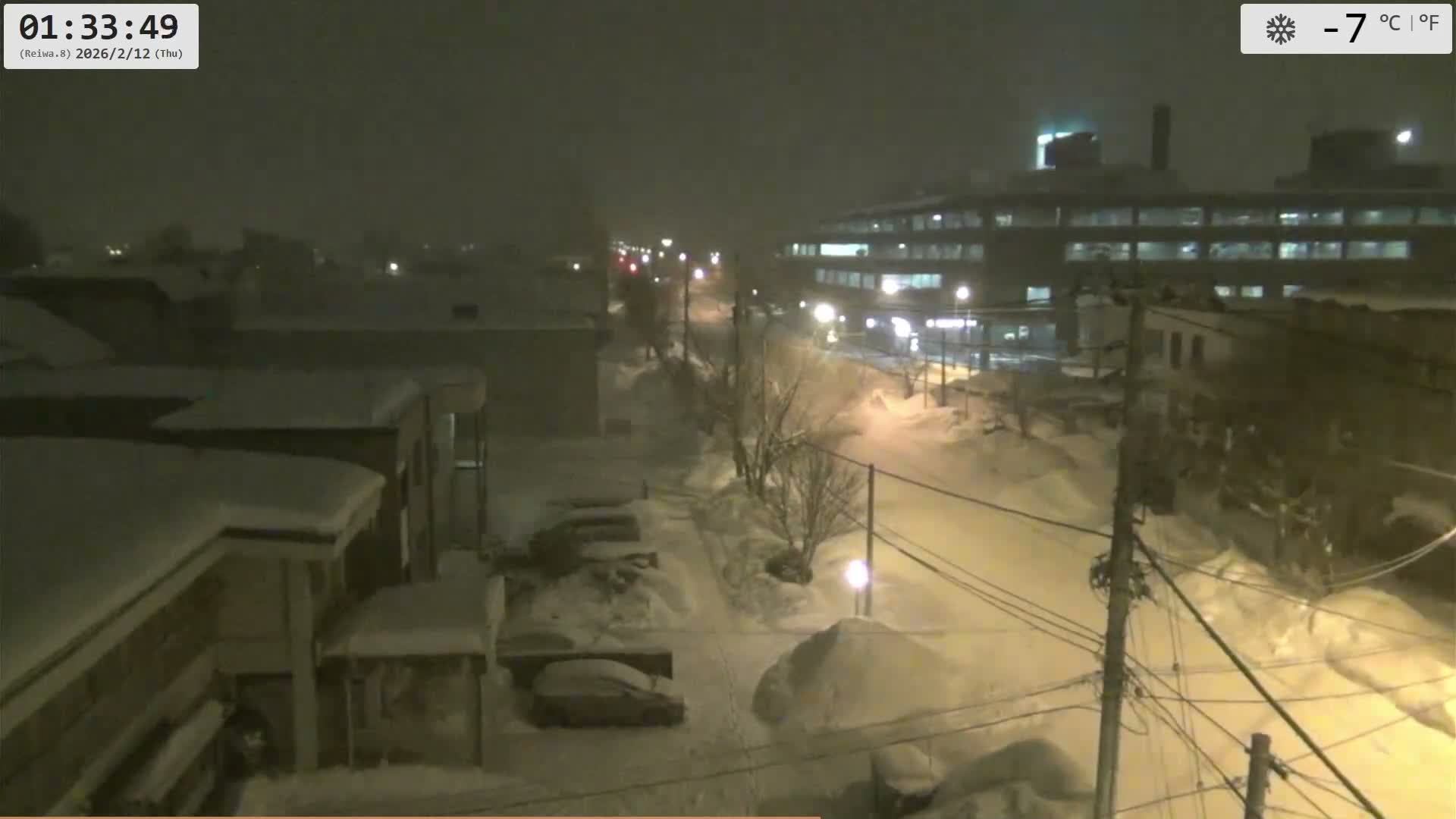 Hokkaido, Asahikawa City  ( 北海道、旭川市のスカイライン ) Live Cam - 13 Chome, 7 Jōdōri, Asahikawa, Kamikawa, Hokkaido, Japan
