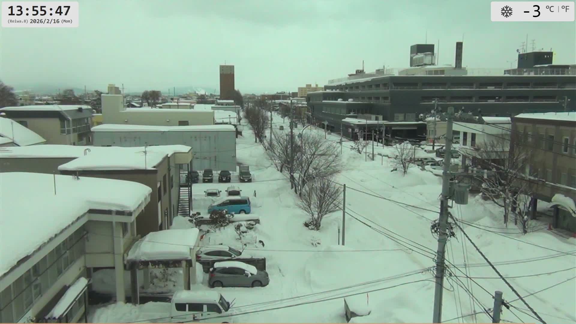 Hokkaido, Asahikawa City  ( 北海道、旭川市のスカイライン ) Live Cam - 13 Chome, 7 Jōdōri, Asahikawa, Kamikawa, Hokkaido, Japan