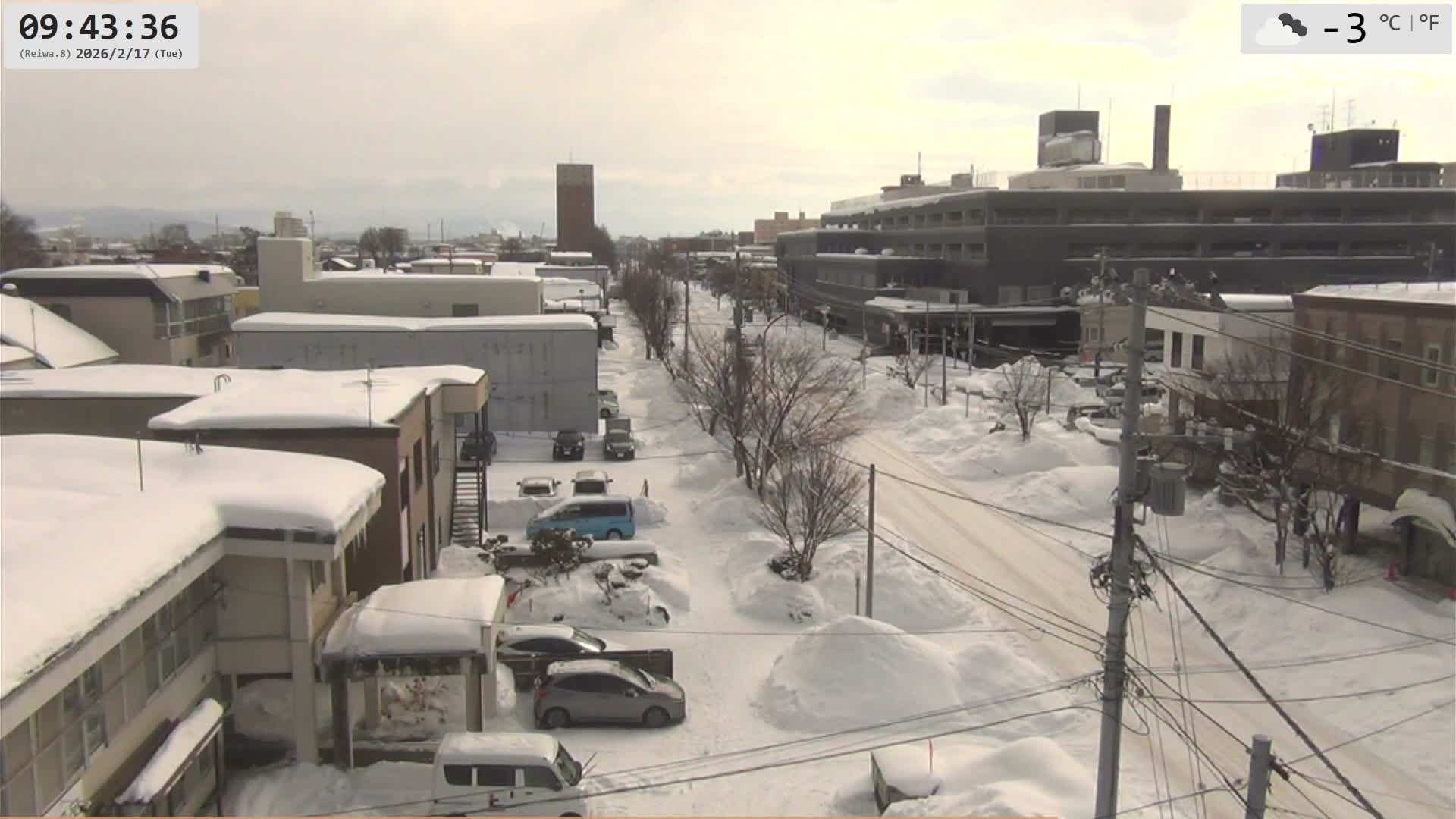 Hokkaido, Asahikawa City  ( 北海道、旭川市のスカイライン ) Live Cam - 13 Chome, 7 Jōdōri, Asahikawa, Kamikawa, Hokkaido, Japan