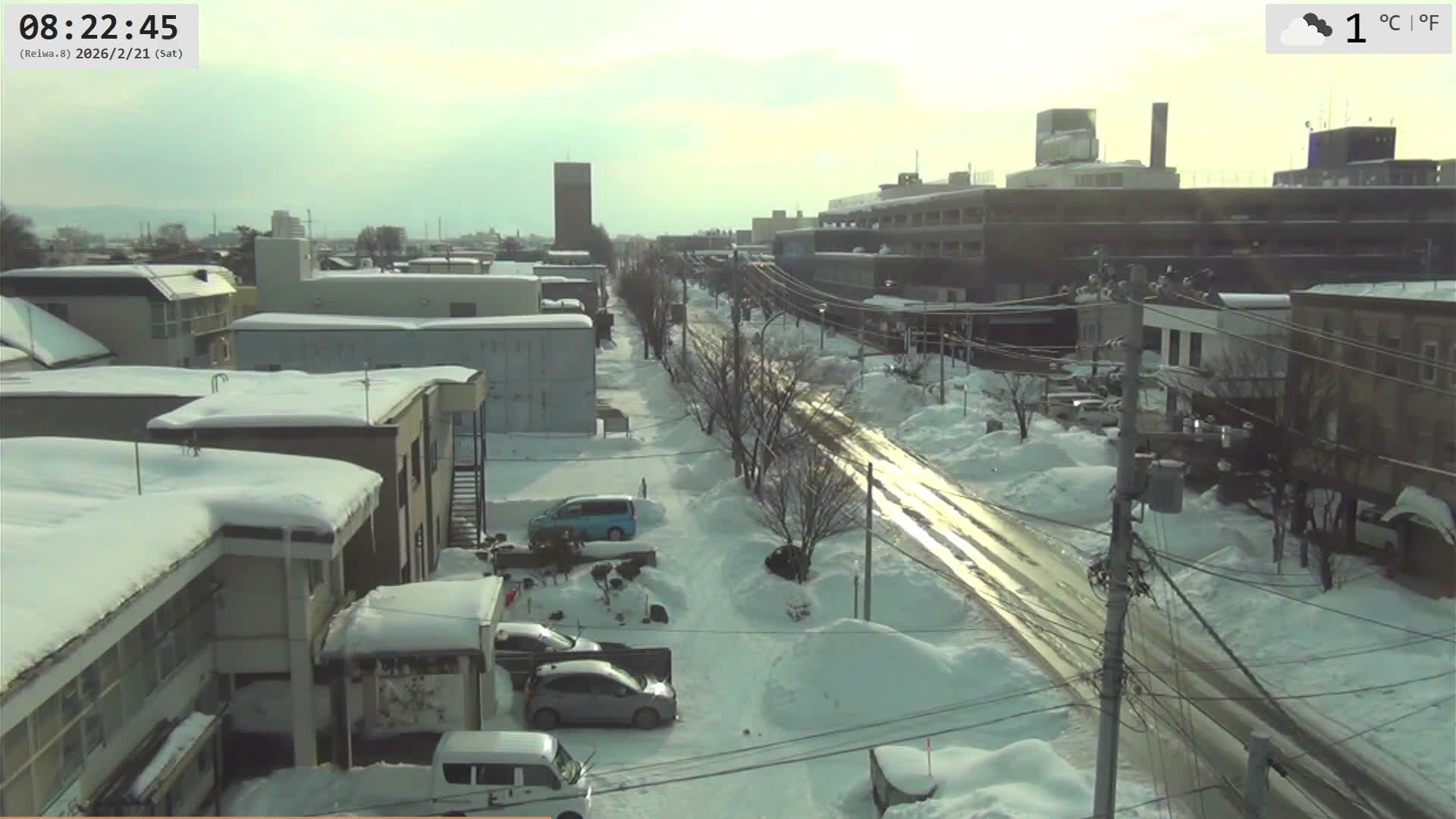 Hokkaido, Asahikawa City  ( 北海道、旭川市のスカイライン ) Live Cam - 13 Chome, 7 Jōdōri, Asahikawa, Kamikawa, Hokkaido, Japan