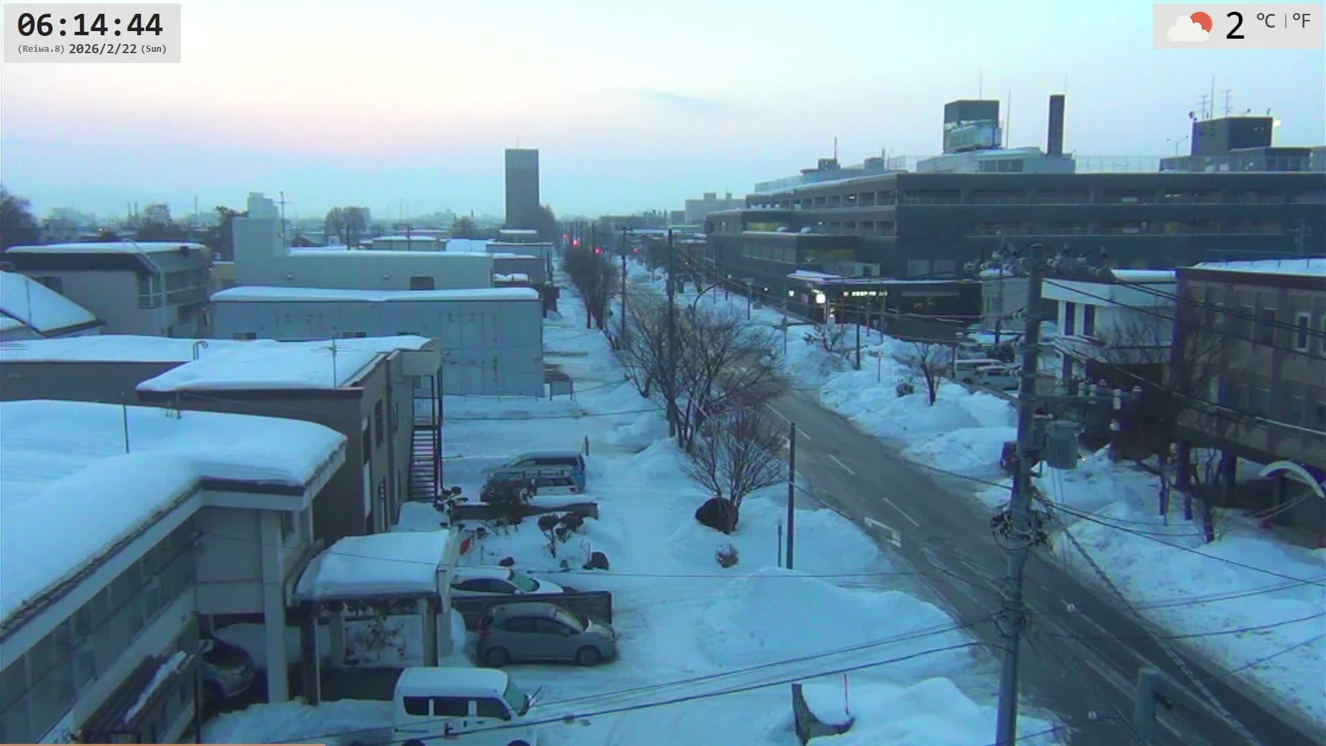 Hokkaido, Asahikawa City  ( 北海道、旭川市のスカイライン ) Live Cam - 13 Chome, 7 Jōdōri, Asahikawa, Kamikawa, Hokkaido, Japan