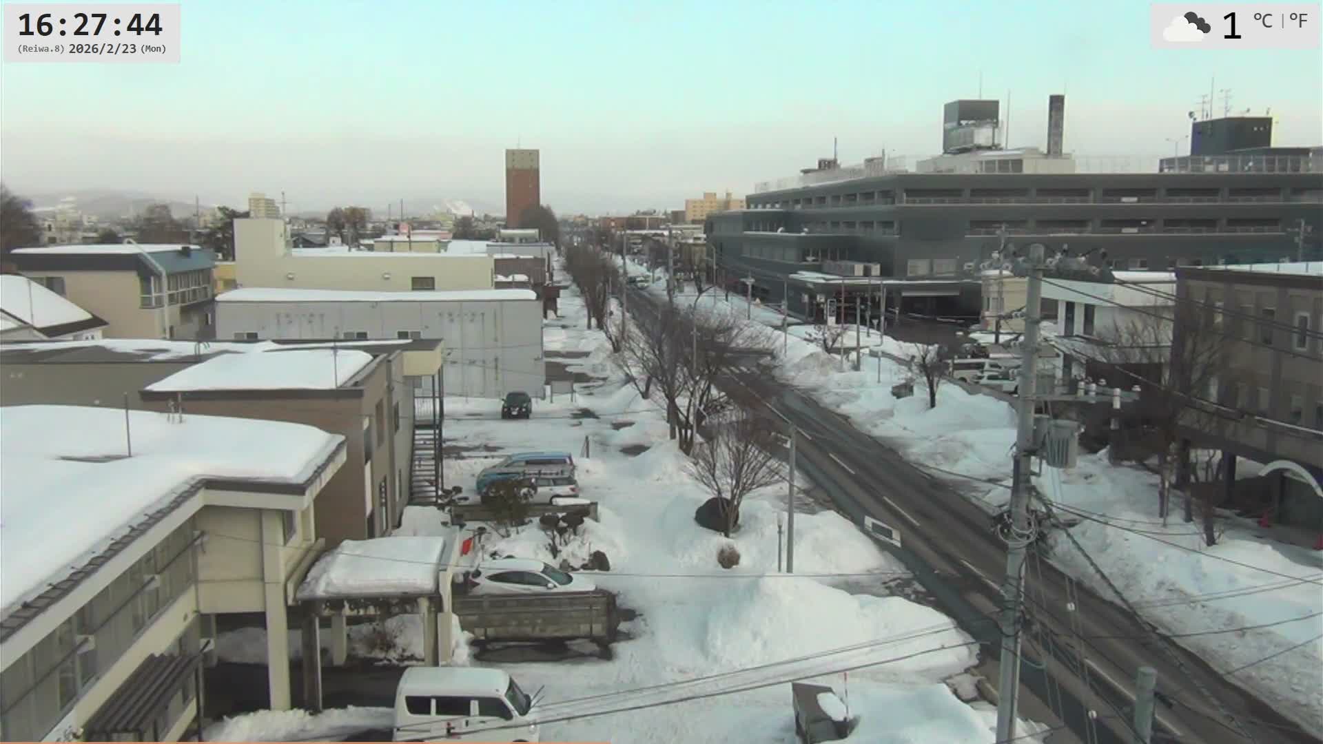 Hokkaido, Asahikawa City  ( 北海道、旭川市のスカイライン ) Live Cam - 13 Chome, 7 Jōdōri, Asahikawa, Kamikawa, Hokkaido, Japan