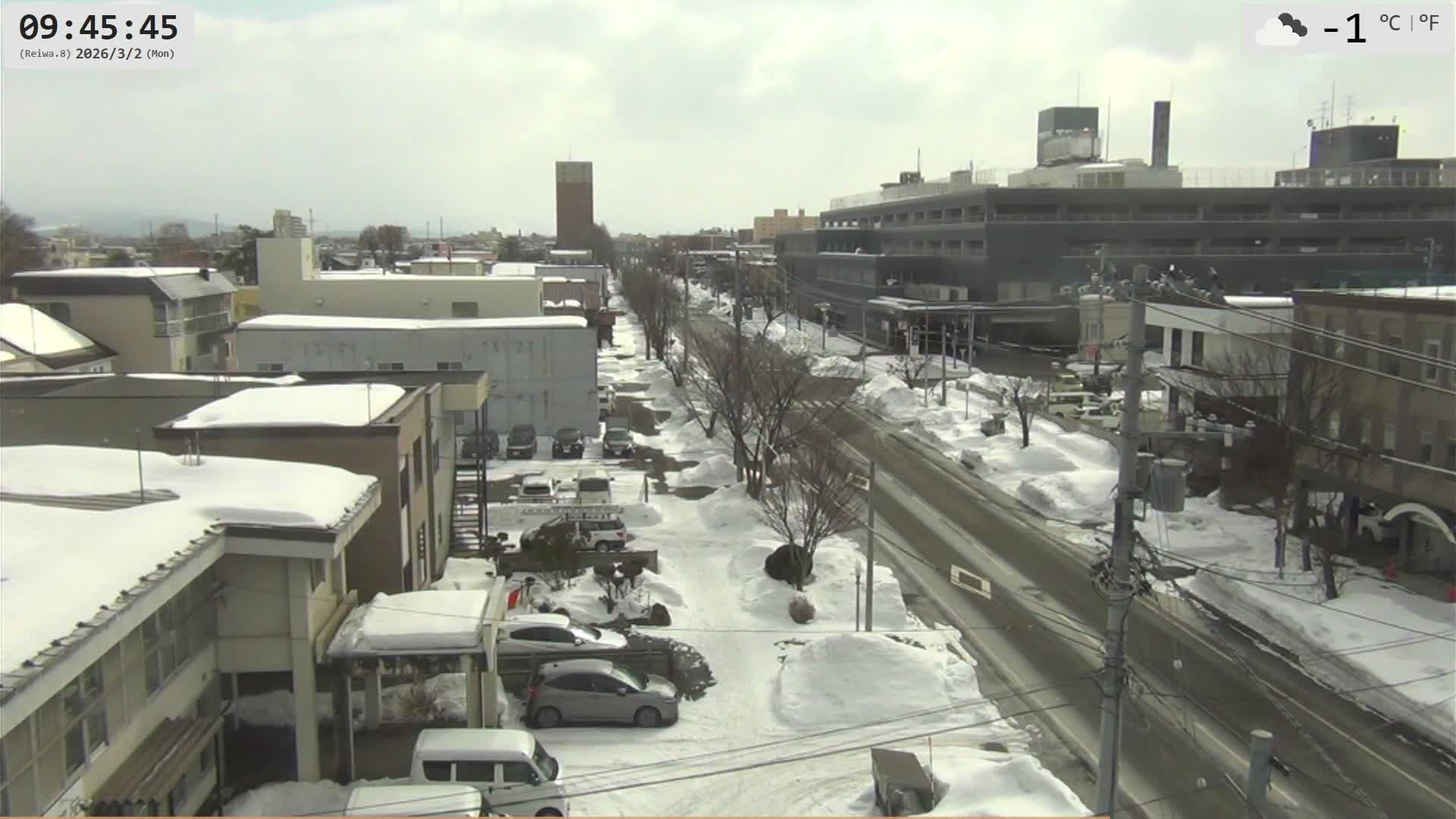 Hokkaido, Asahikawa City  ( 北海道、旭川市のスカイライン ) Live Cam - 13 Chome, 7 Jōdōri, Asahikawa, Kamikawa, Hokkaido, Japan