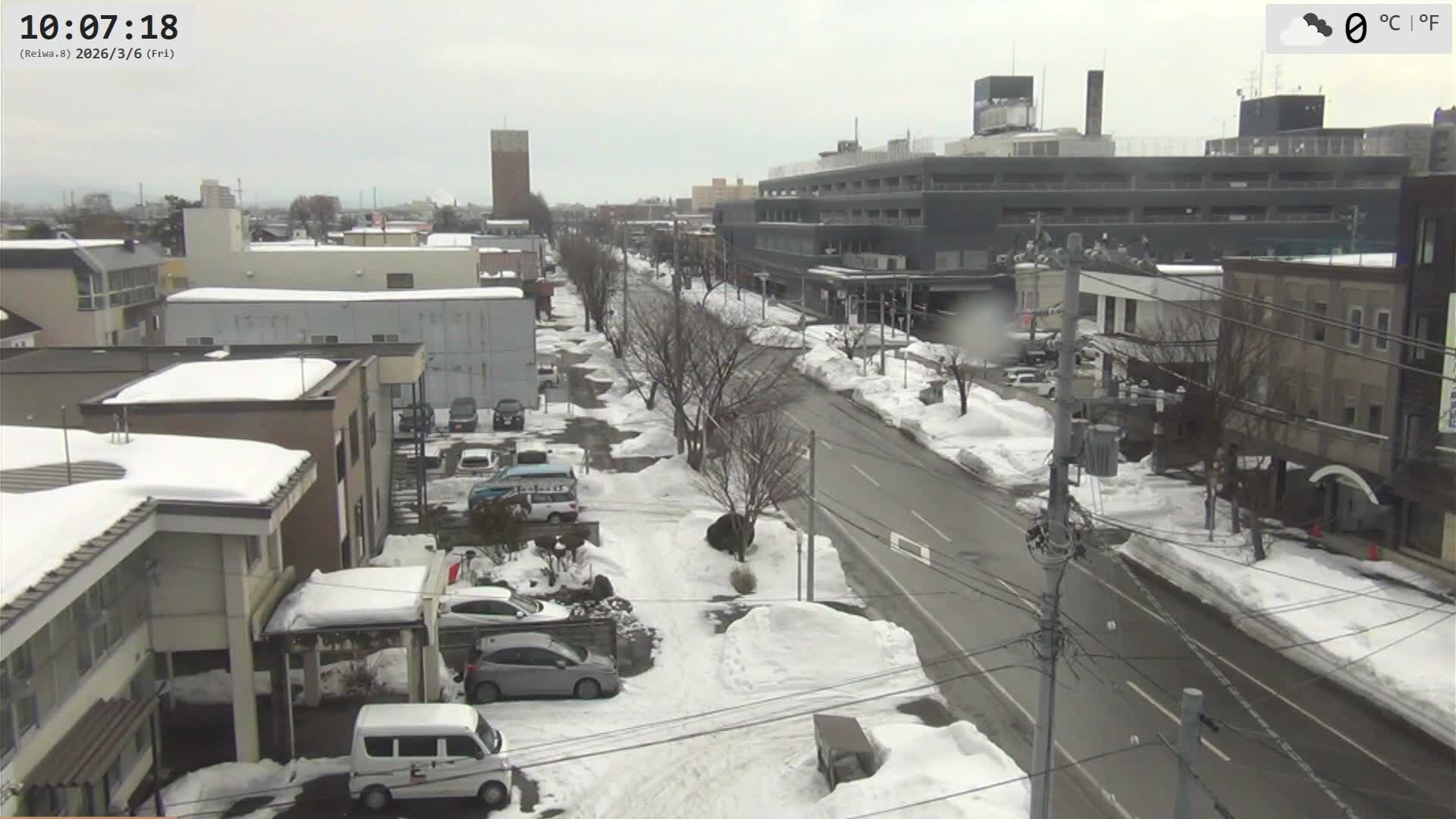Hokkaido, Asahikawa City  ( 北海道、旭川市のスカイライン ) Live Cam - 13 Chome, 7 Jōdōri, Asahikawa, Kamikawa, Hokkaido, Japan