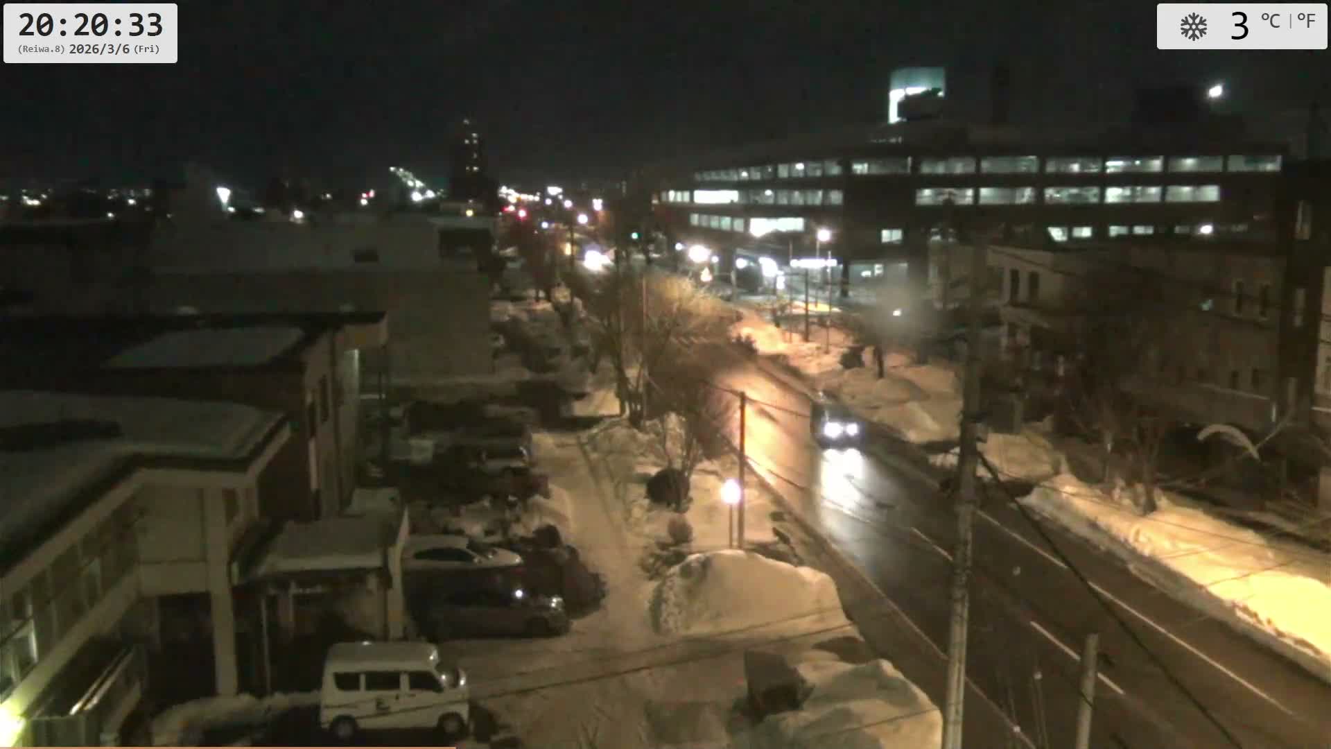 Hokkaido, Asahikawa City  ( 北海道、旭川市のスカイライン ) Live Cam - 13 Chome, 7 Jōdōri, Asahikawa, Kamikawa, Hokkaido, Japan