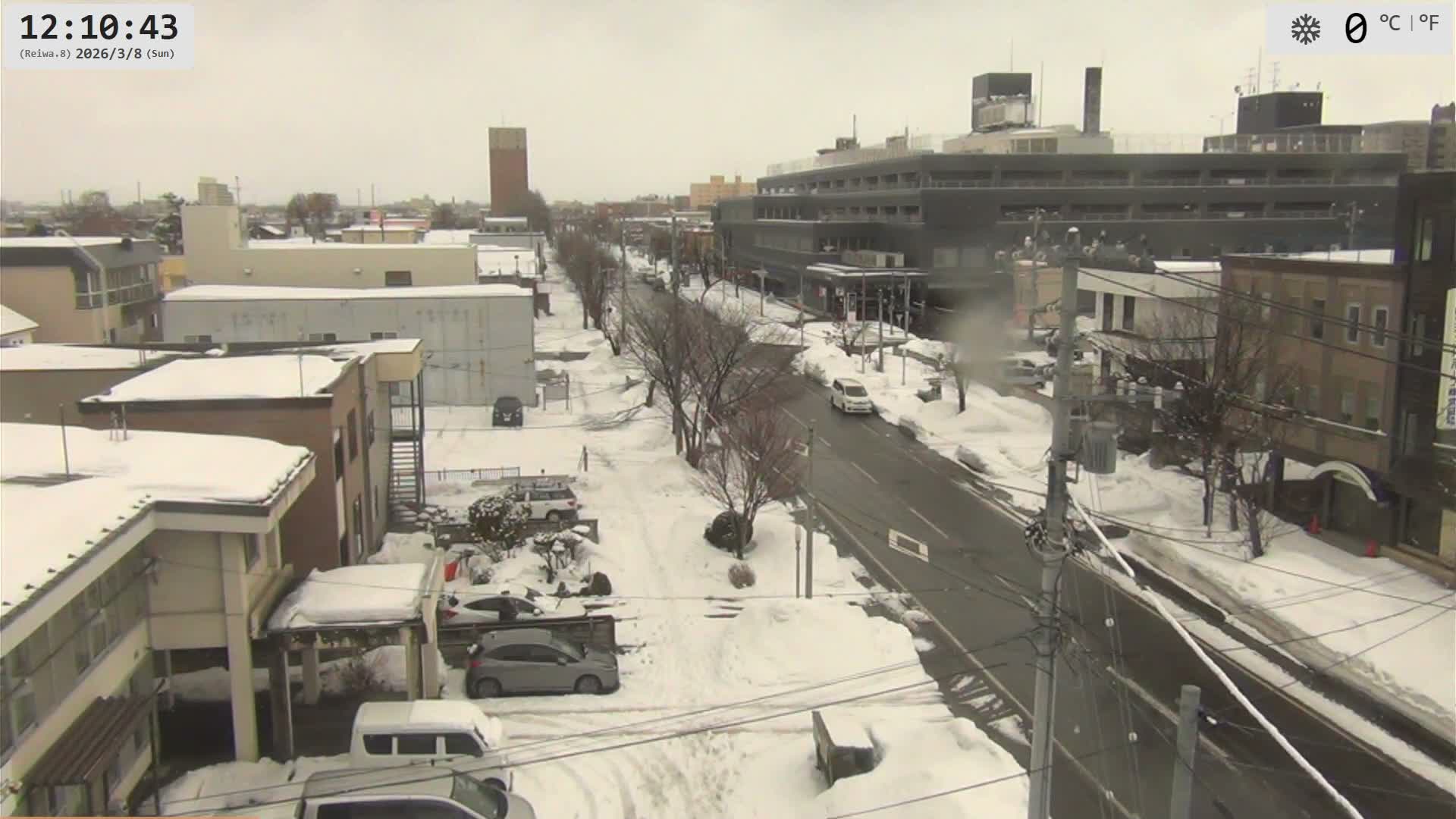 Hokkaido, Asahikawa City  ( 北海道、旭川市のスカイライン ) Live Cam - 13 Chome, 7 Jōdōri, Asahikawa, Kamikawa, Hokkaido, Japan