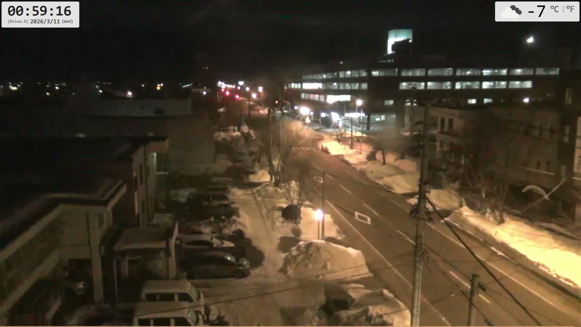 Hokkaido, Asahikawa City  ( 北海道、旭川市のスカイライン ) Live Cam - 13 Chome, 7 Jōdōri, Asahikawa, Kamikawa, Hokkaido, Japan