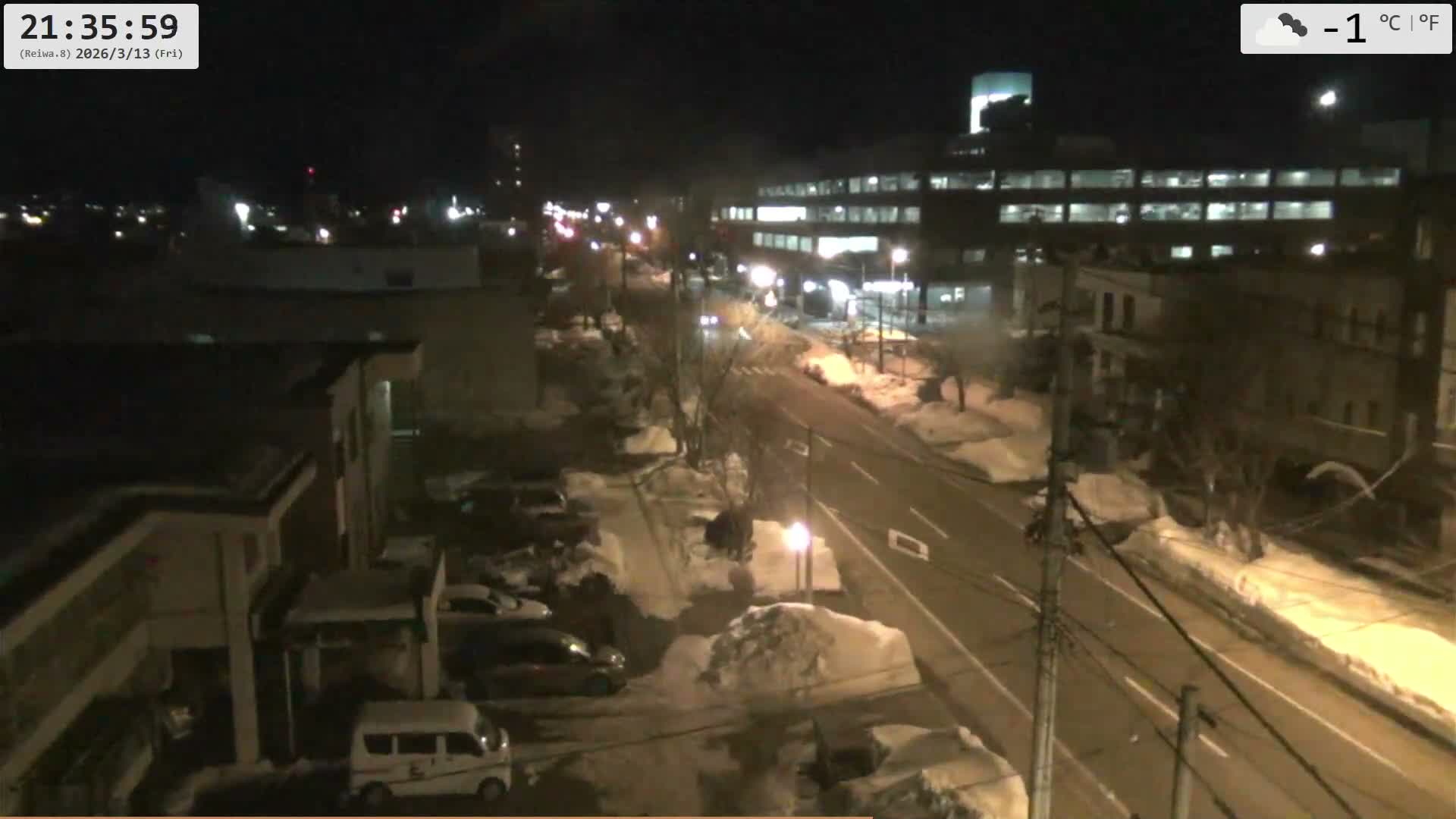 Hokkaido, Asahikawa City  ( 北海道、旭川市のスカイライン ) Live Cam - 13 Chome, 7 Jōdōri, Asahikawa, Kamikawa, Hokkaido, Japan