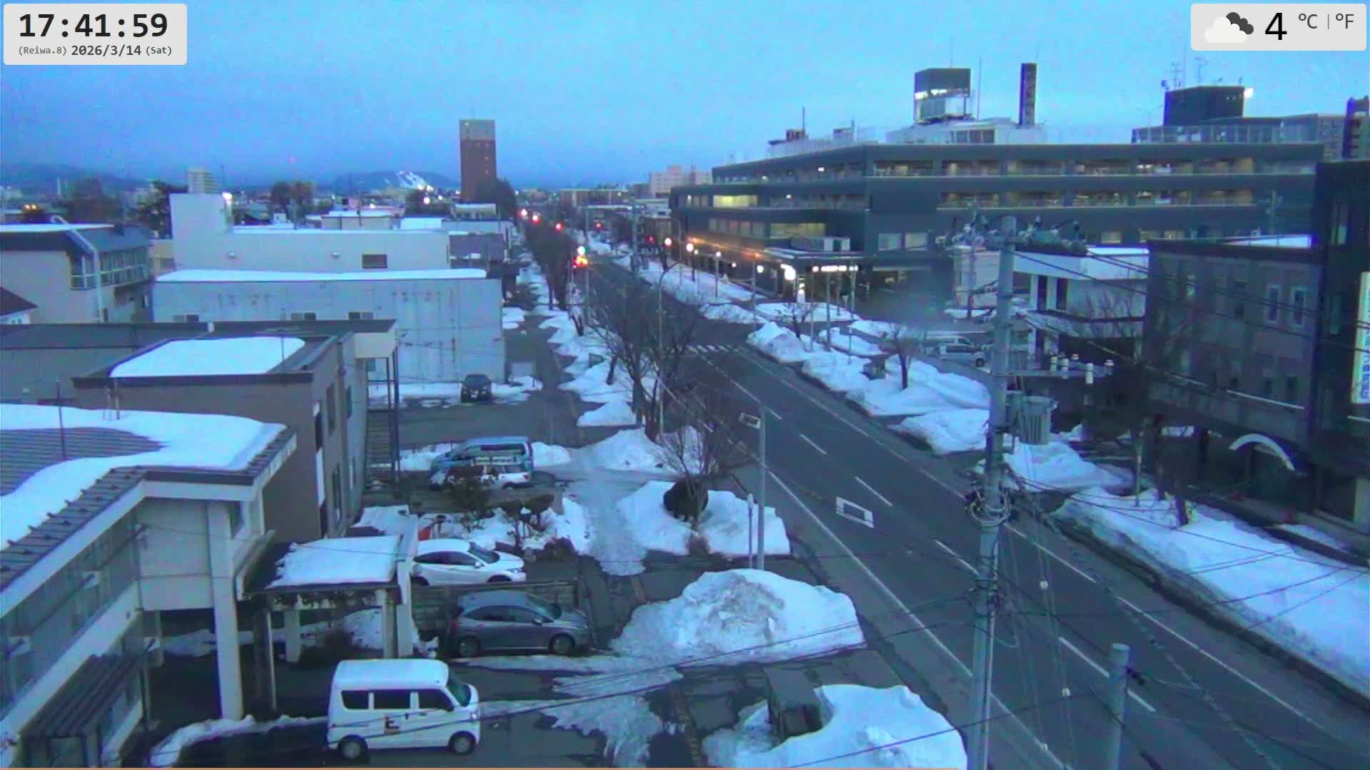 Hokkaido, Asahikawa City  ( 北海道、旭川市のスカイライン ) Live Cam - 13 Chome, 7 Jōdōri, Asahikawa, Kamikawa, Hokkaido, Japan