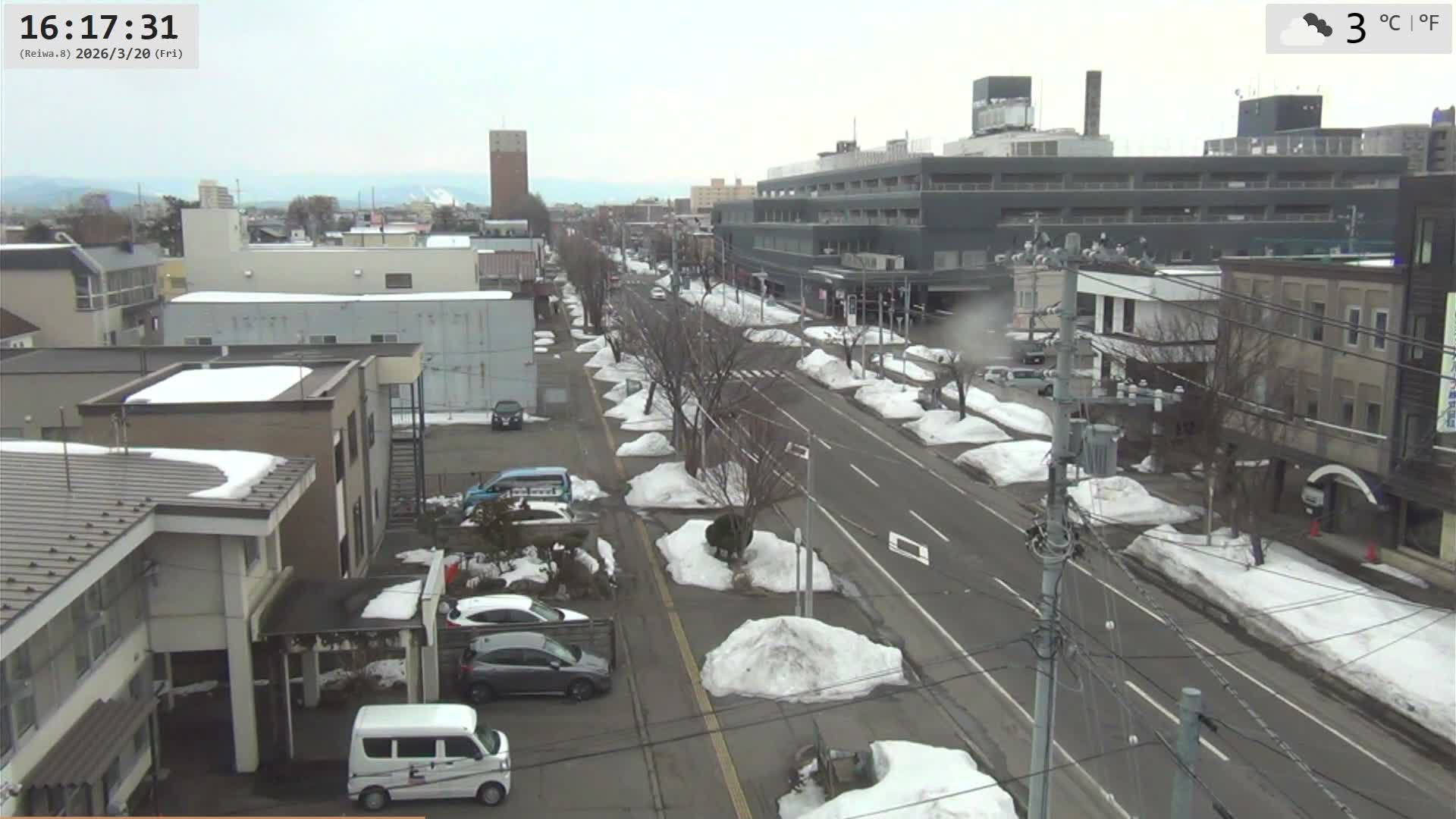 Hokkaido, Asahikawa City  ( 北海道、旭川市のスカイライン ) Live Cam - 13 Chome, 7 Jōdōri, Asahikawa, Kamikawa, Hokkaido, Japan