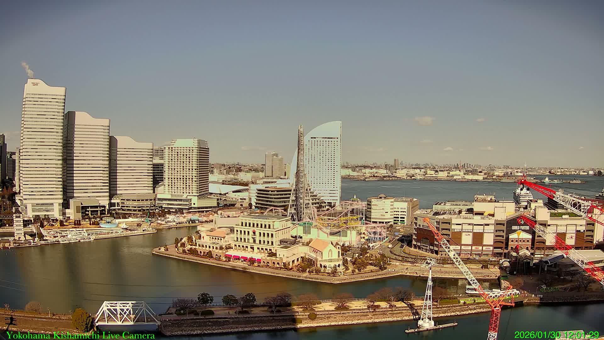 Yokohama Bay & North Yokohoma View Skyline ( 横浜ベイ＆ノースヨコハマビュースカイライン ) Live Cam - 5 Chome,  Kitanakadori, Naka Ward, Yokohoma, Kanagawa, Kantō, Honshu, Japan