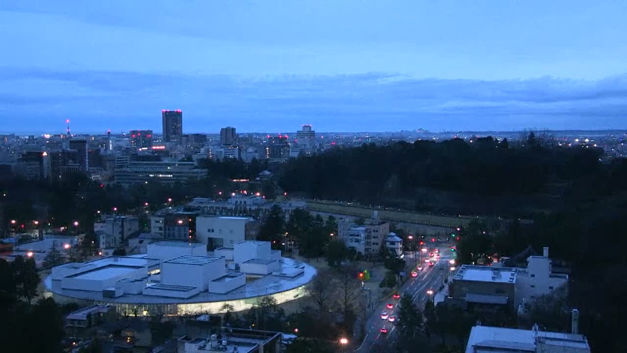 Ishikawa, Kanazawa City Skyline & Honda Dori / Ohora Dori Avenue Intersection ( 石狩・金沢シティスカイライン＆本多通り・大洞通り交差点 ) Live Cam   - 3 Chome, Hondamachi, Kanazawa, Ishikawa, Chūbu, Honshu, Japan
