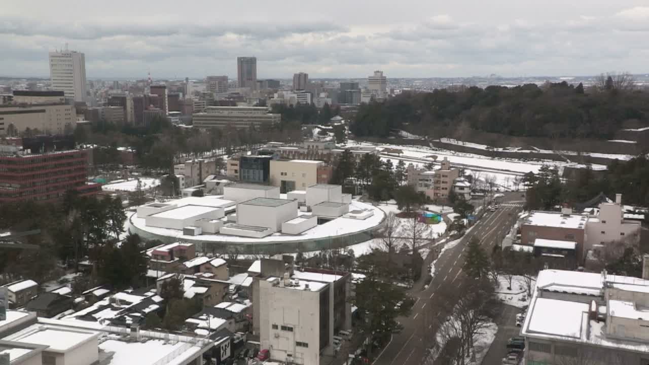 Ishikawa, Kanazawa City Skyline & Honda Dori / Ohora Dori Avenue Intersection ( 石狩・金沢シティスカイライン＆本多通り・大洞通り交差点 ) Live Cam   - 3 Chome, Hondamachi, Kanazawa, Ishikawa, Chūbu, Honshu, Japan