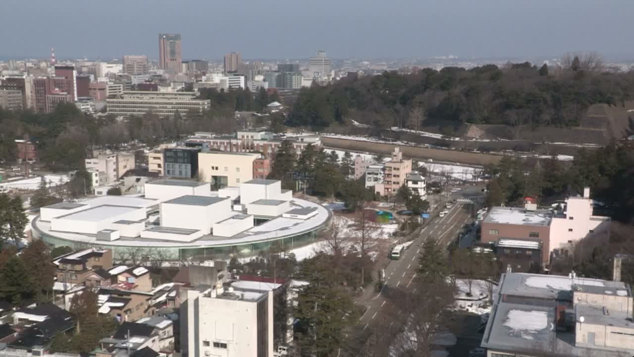 Ishikawa, Kanazawa City Skyline & Honda Dori / Ohora Dori Avenue Intersection ( 石狩・金沢シティスカイライン＆本多通り・大洞通り交差点 ) Live Cam   - 3 Chome, Hondamachi, Kanazawa, Ishikawa, Chūbu, Honshu, Japan