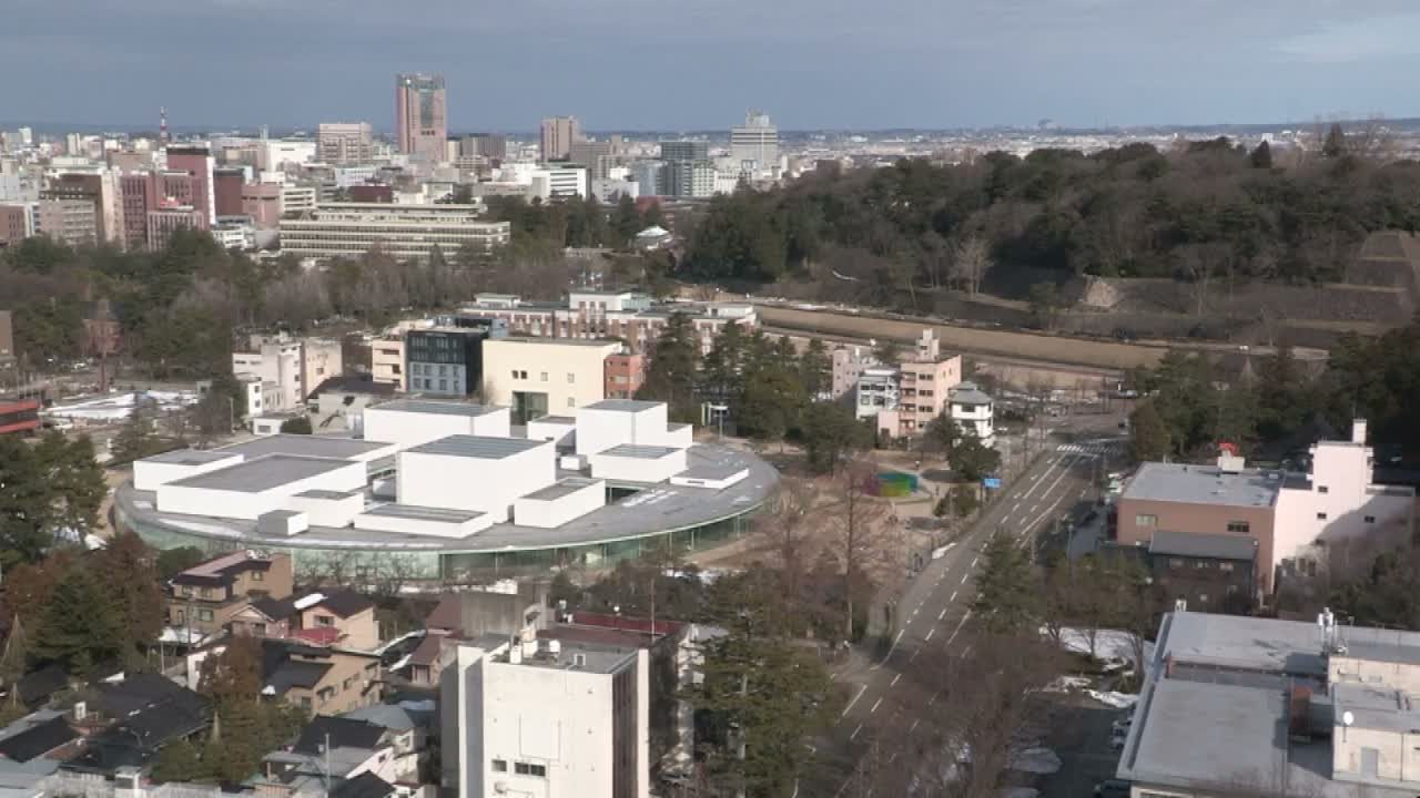 Ishikawa, Kanazawa City Skyline & Honda Dori / Ohora Dori Avenue Intersection ( 石狩・金沢シティスカイライン＆本多通り・大洞通り交差点 ) Live Cam   - 3 Chome, Hondamachi, Kanazawa, Ishikawa, Chūbu, Honshu, Japan