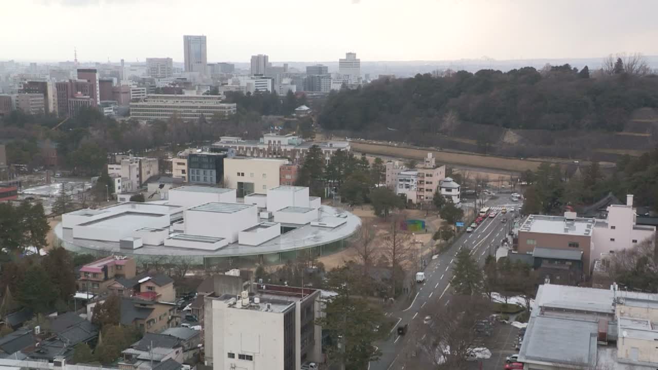 Ishikawa, Kanazawa City Skyline & Honda Dori / Ohora Dori Avenue Intersection ( 石狩・金沢シティスカイライン＆本多通り・大洞通り交差点 ) Live Cam   - 3 Chome, Hondamachi, Kanazawa, Ishikawa, Chūbu, Honshu, Japan