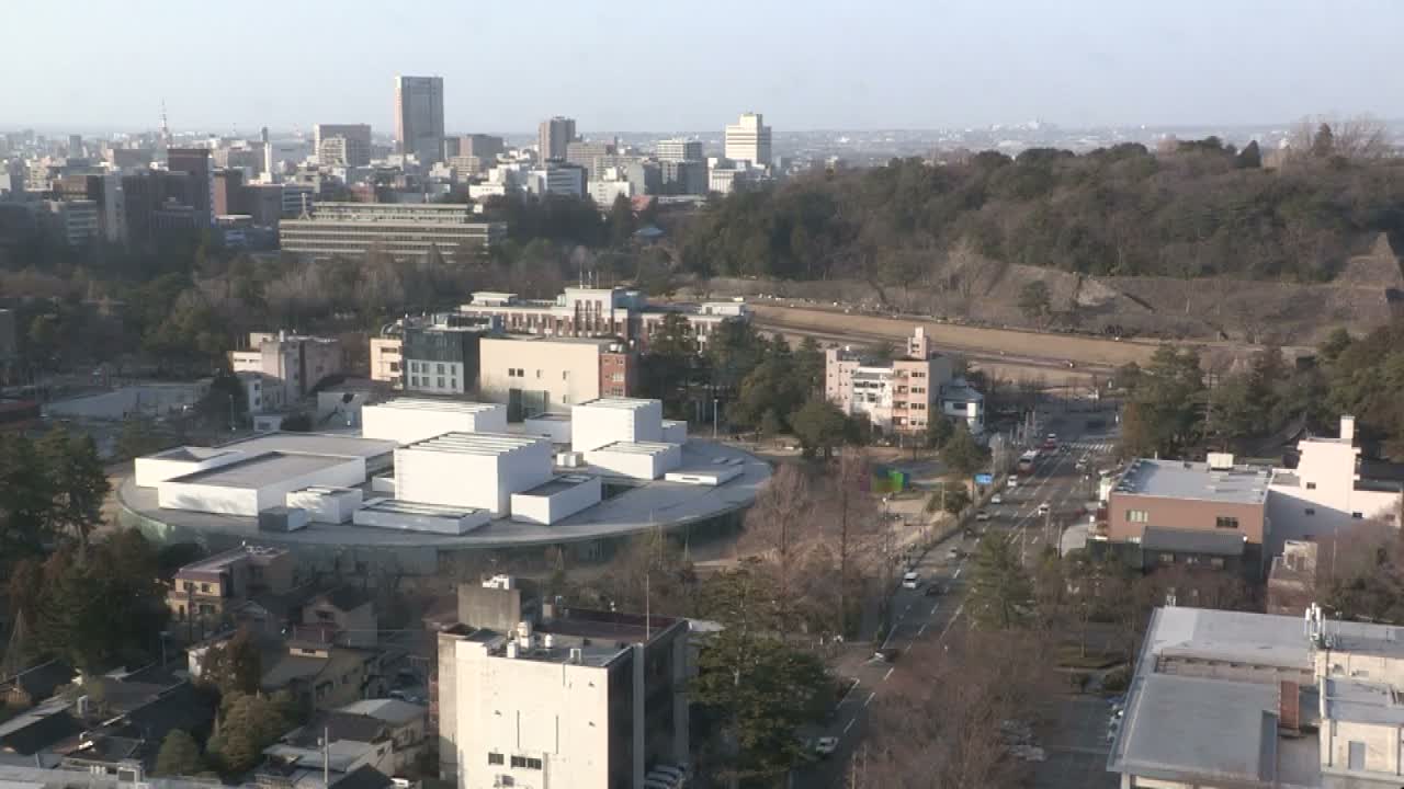 Ishikawa, Kanazawa City Skyline & Honda Dori / Ohora Dori Avenue Intersection ( 石狩・金沢シティスカイライン＆本多通り・大洞通り交差点 ) Live Cam   - 3 Chome, Hondamachi, Kanazawa, Ishikawa, Chūbu, Honshu, Japan