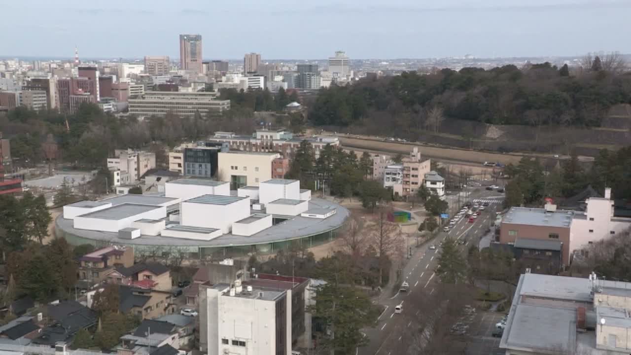 Ishikawa, Kanazawa City Skyline & Honda Dori / Ohora Dori Avenue Intersection ( 石狩・金沢シティスカイライン＆本多通り・大洞通り交差点 ) Live Cam   - 3 Chome, Hondamachi, Kanazawa, Ishikawa, Chūbu, Honshu, Japan