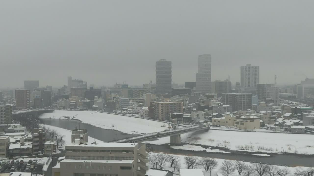 Fukui City Skyline & Asuwa River ( 福井市のスカイラインと足羽川 ) Live Cam -  1 Chome, Keya, Fukui-shi, Fukui, Chūbu, Honshū, Japan