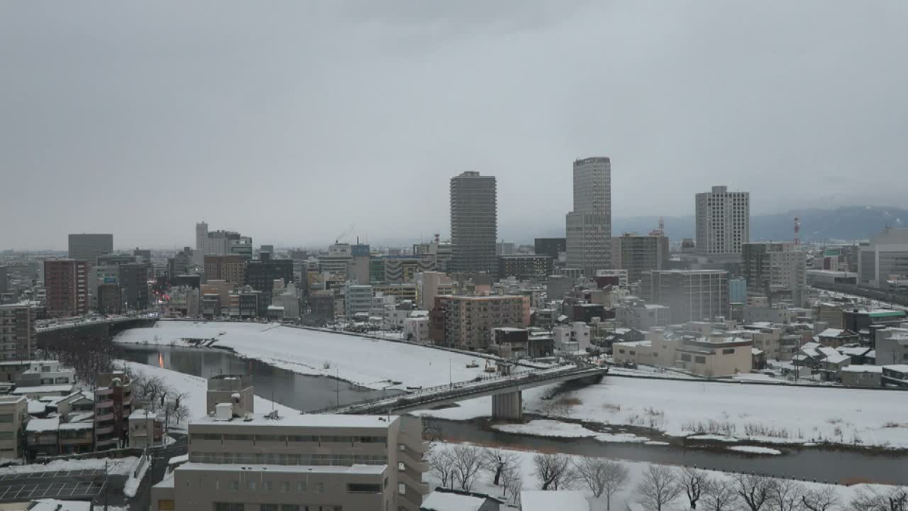 Fukui City Skyline & Asuwa River ( 福井市のスカイラインと足羽川 ) Live Cam -  1 Chome, Keya, Fukui-shi, Fukui, Chūbu, Honshū, Japan