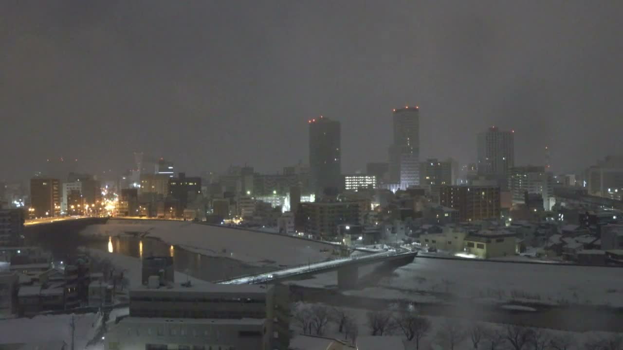 Fukui City Skyline & Asuwa River ( 福井市のスカイラインと足羽川 ) Live Cam -  1 Chome, Keya, Fukui-shi, Fukui, Chūbu, Honshū, Japan