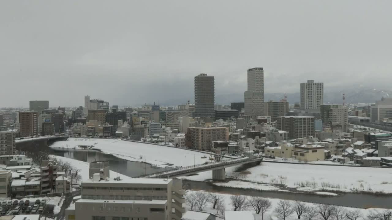 Fukui City Skyline & Asuwa River ( 福井市のスカイラインと足羽川 ) Live Cam -  1 Chome, Keya, Fukui-shi, Fukui, Chūbu, Honshū, Japan