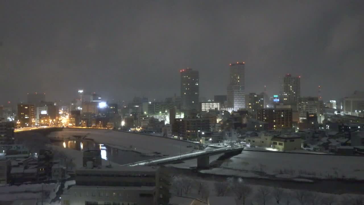 Fukui City Skyline & Asuwa River ( 福井市のスカイラインと足羽川 ) Live Cam -  1 Chome, Keya, Fukui-shi, Fukui, Chūbu, Honshū, Japan