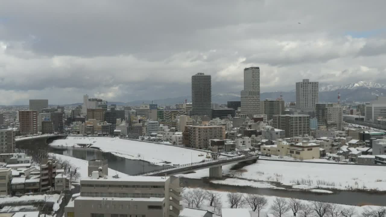 Fukui City Skyline & Asuwa River ( 福井市のスカイラインと足羽川 ) Live Cam -  1 Chome, Keya, Fukui-shi, Fukui, Chūbu, Honshū, Japan