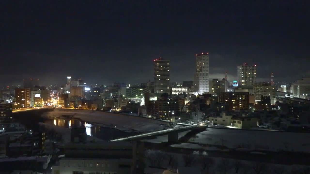 Fukui City Skyline & Asuwa River ( 福井市のスカイラインと足羽川 ) Live Cam -  1 Chome, Keya, Fukui-shi, Fukui, Chūbu, Honshū, Japan
